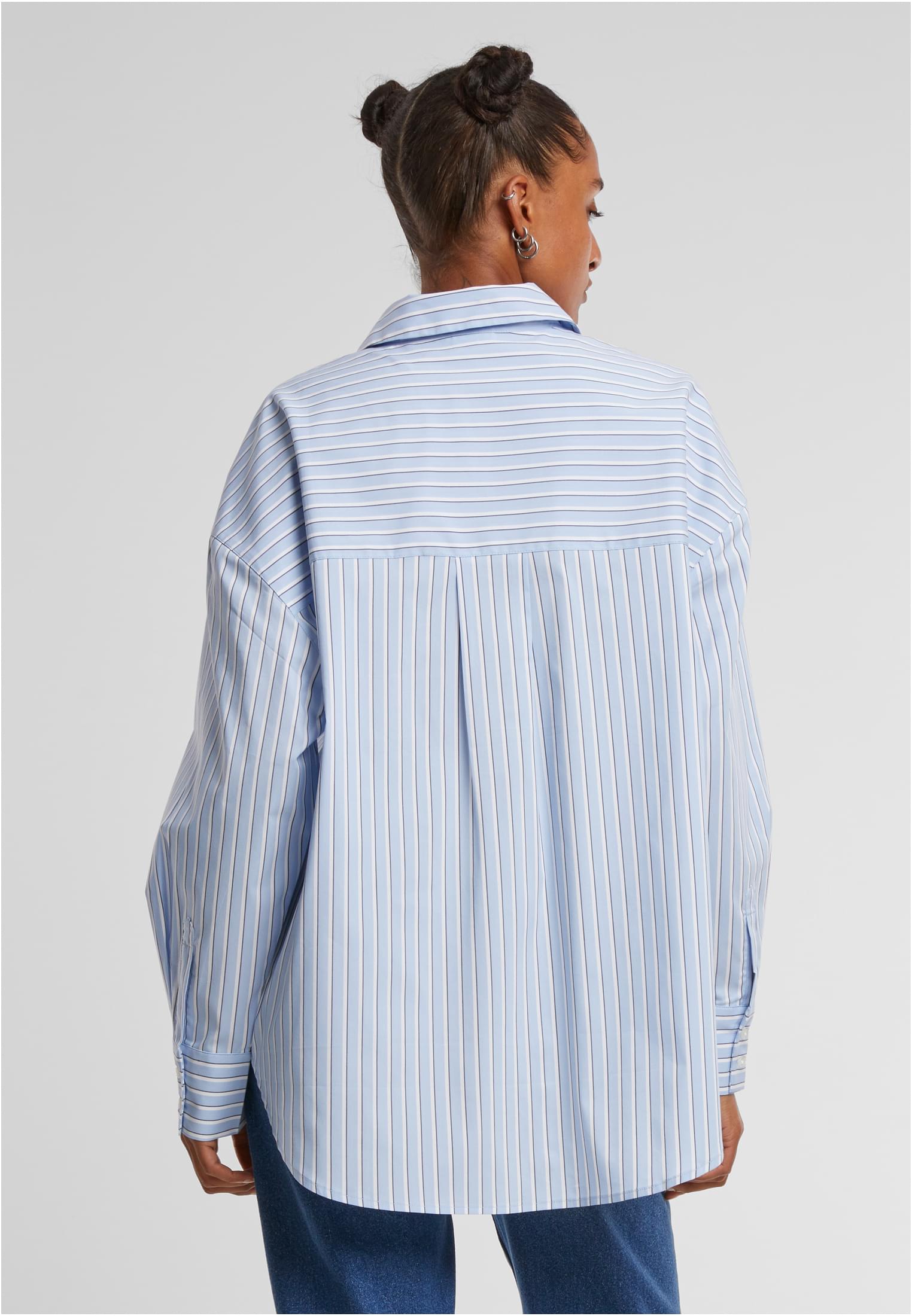 Urban Classics Blusa Oversized Striped powderblue/white