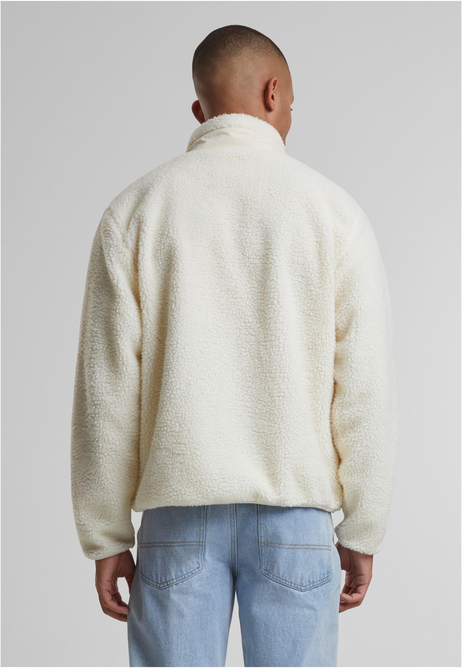 UC Men Giacca Teddy With Stand Up Collar whitesand