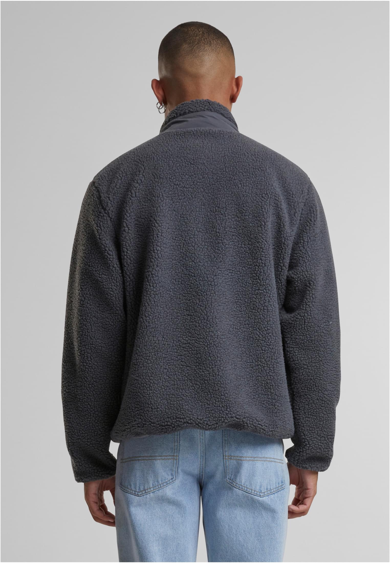 UC Men Giacca Teddy With Stand Up Collar cloudgrey