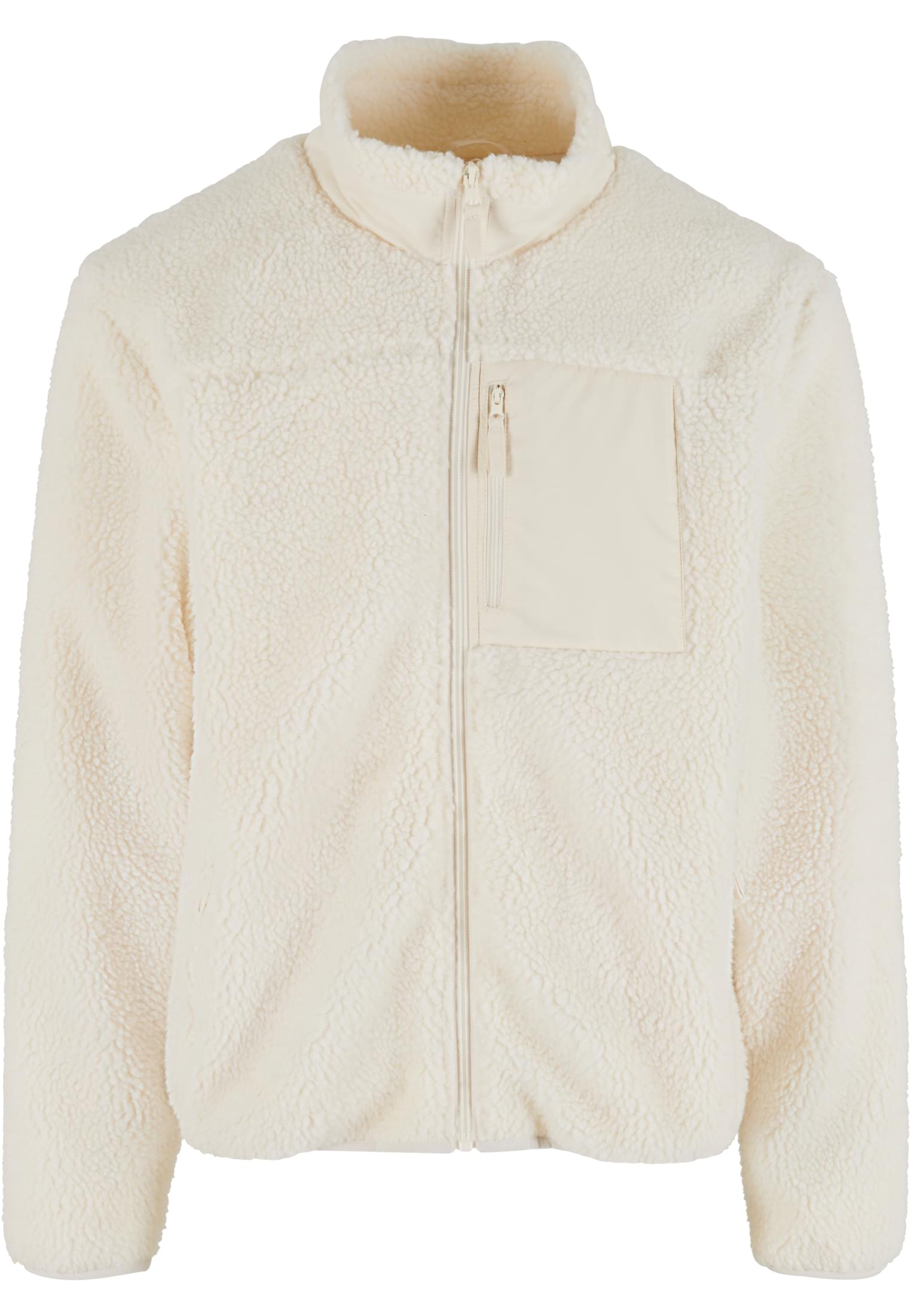 UC Men Giacca Teddy With Stand Up Collar whitesand