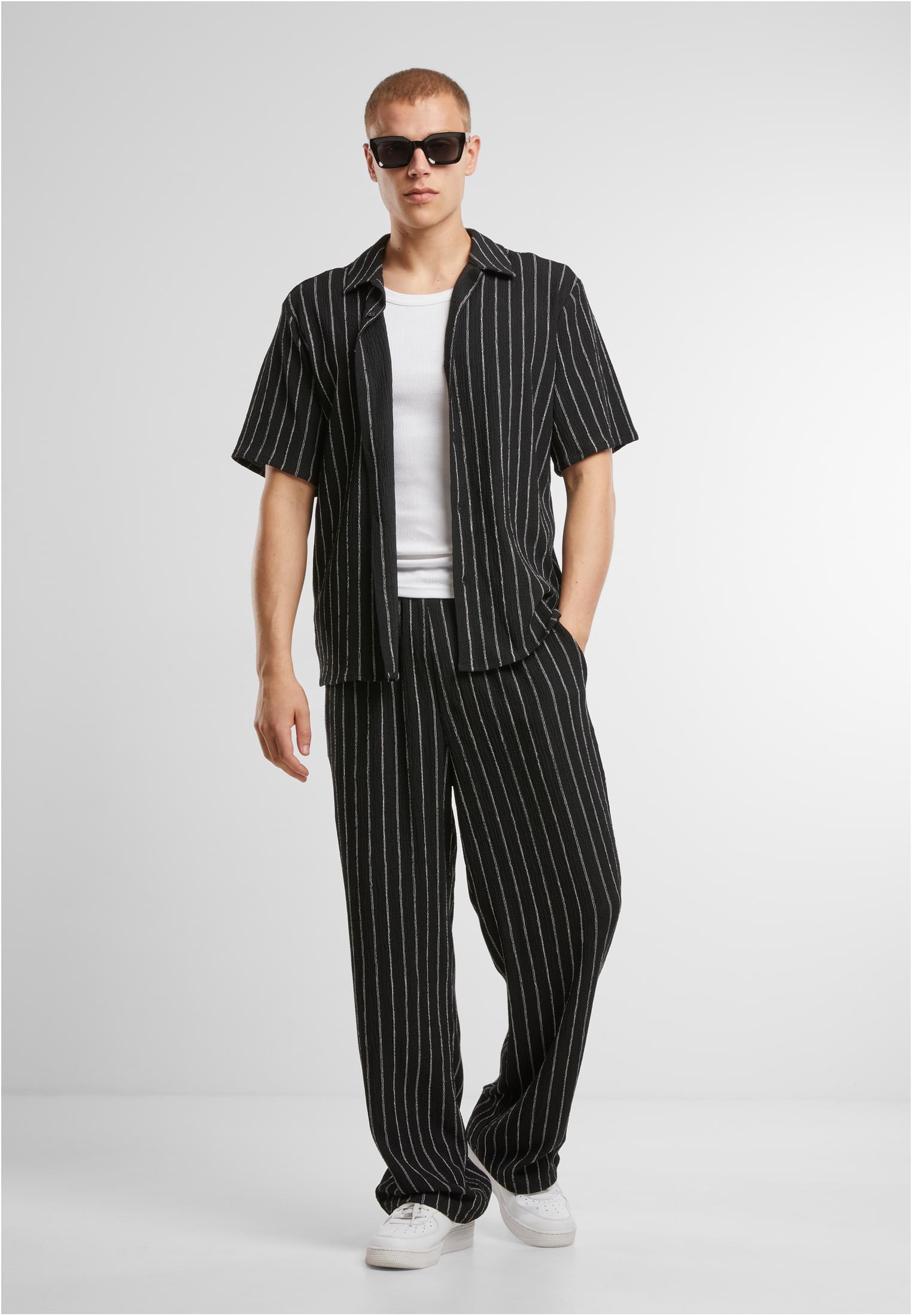 Urban Classics Camicia Striped Crinkle Resort