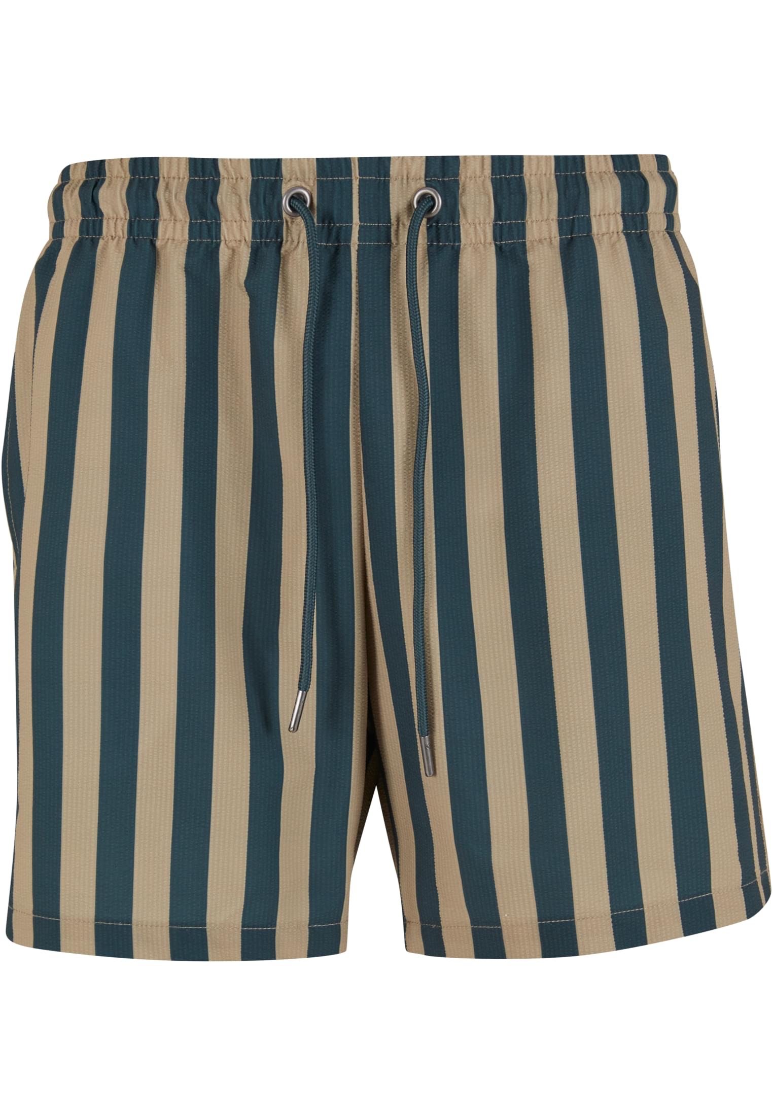 UC Men Pantaloncini Striped Seersucker Swim bottlegreen/unionbeige