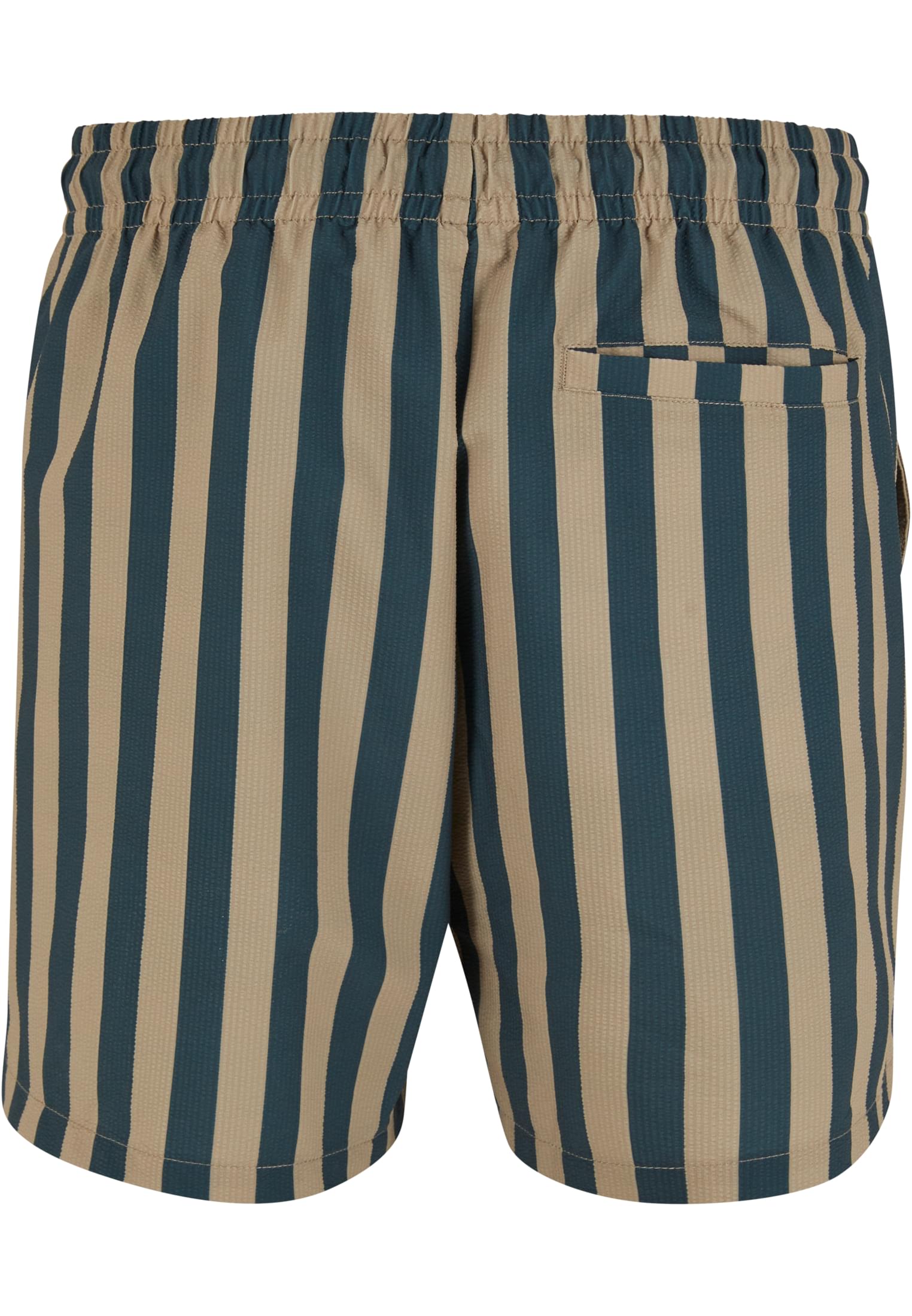UC Men Pantaloncini Striped Seersucker Swim bottlegreen/unionbeige