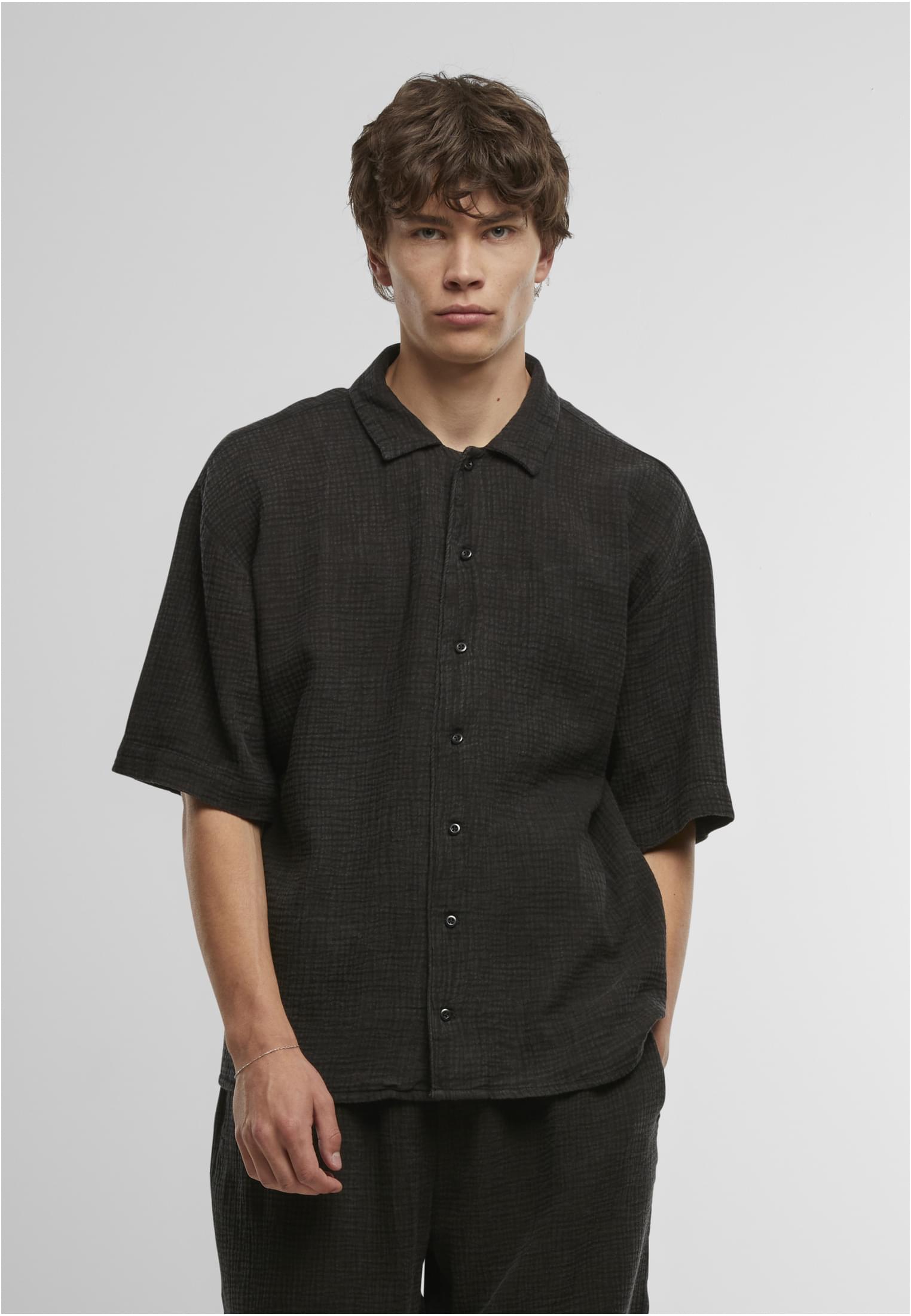 UC Men Camicia Acid Washed Musselin