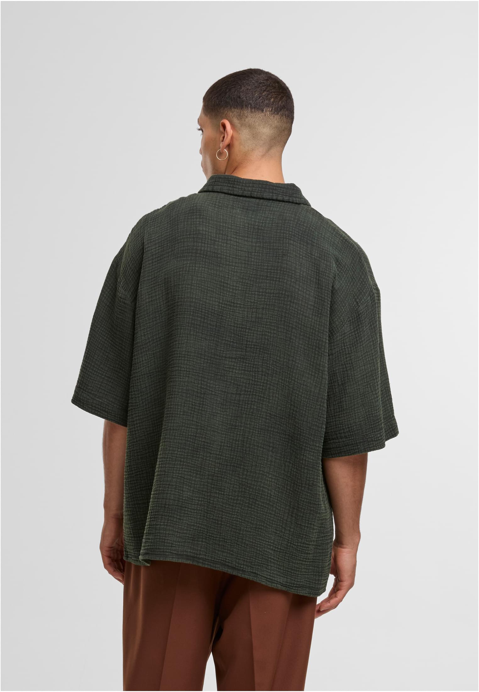 UC Men Camicia Acid Washed Musselin trueolive