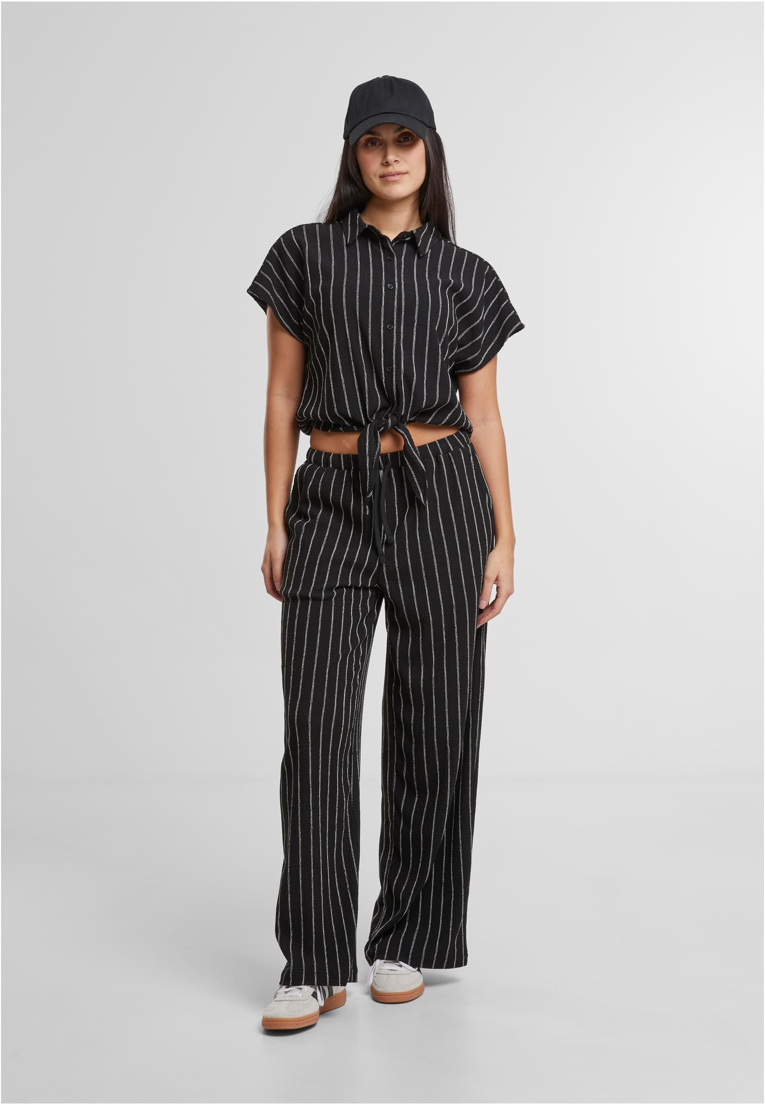 Urban Classics Blusa Structured Striped Tied
