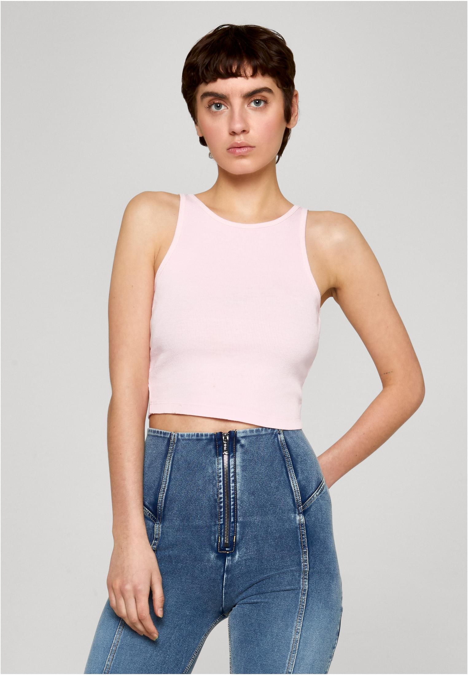 Urban Classics Maglia Washed Rib Cropped Top blushedrose