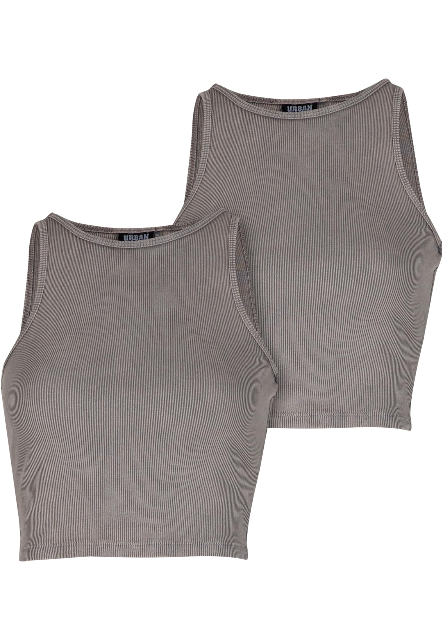 Urban Classics Maglia Washed Rib Cropped Top steelgrey