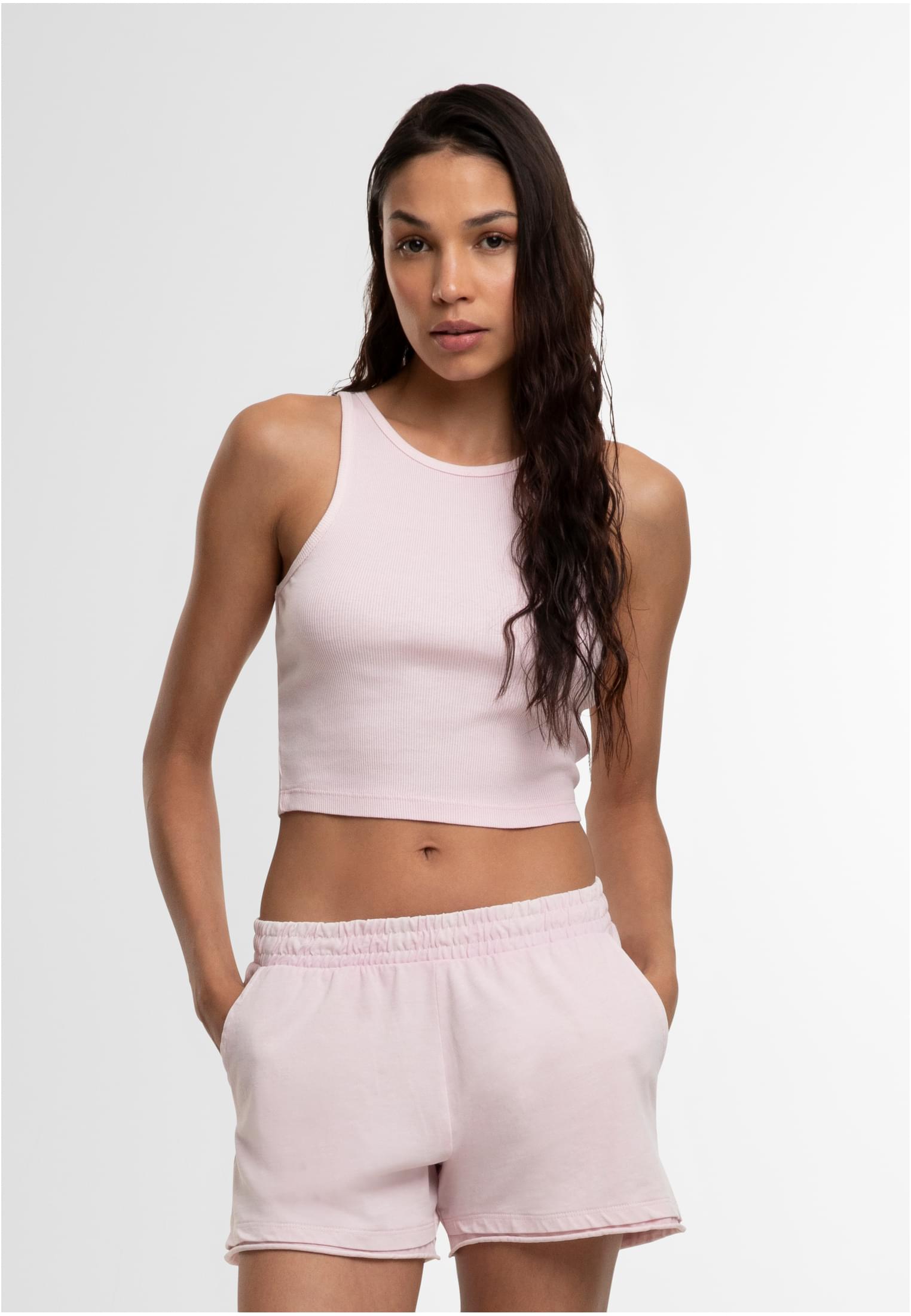 UC Ladies Maglia Washed Rib Cropped Top blushedrose