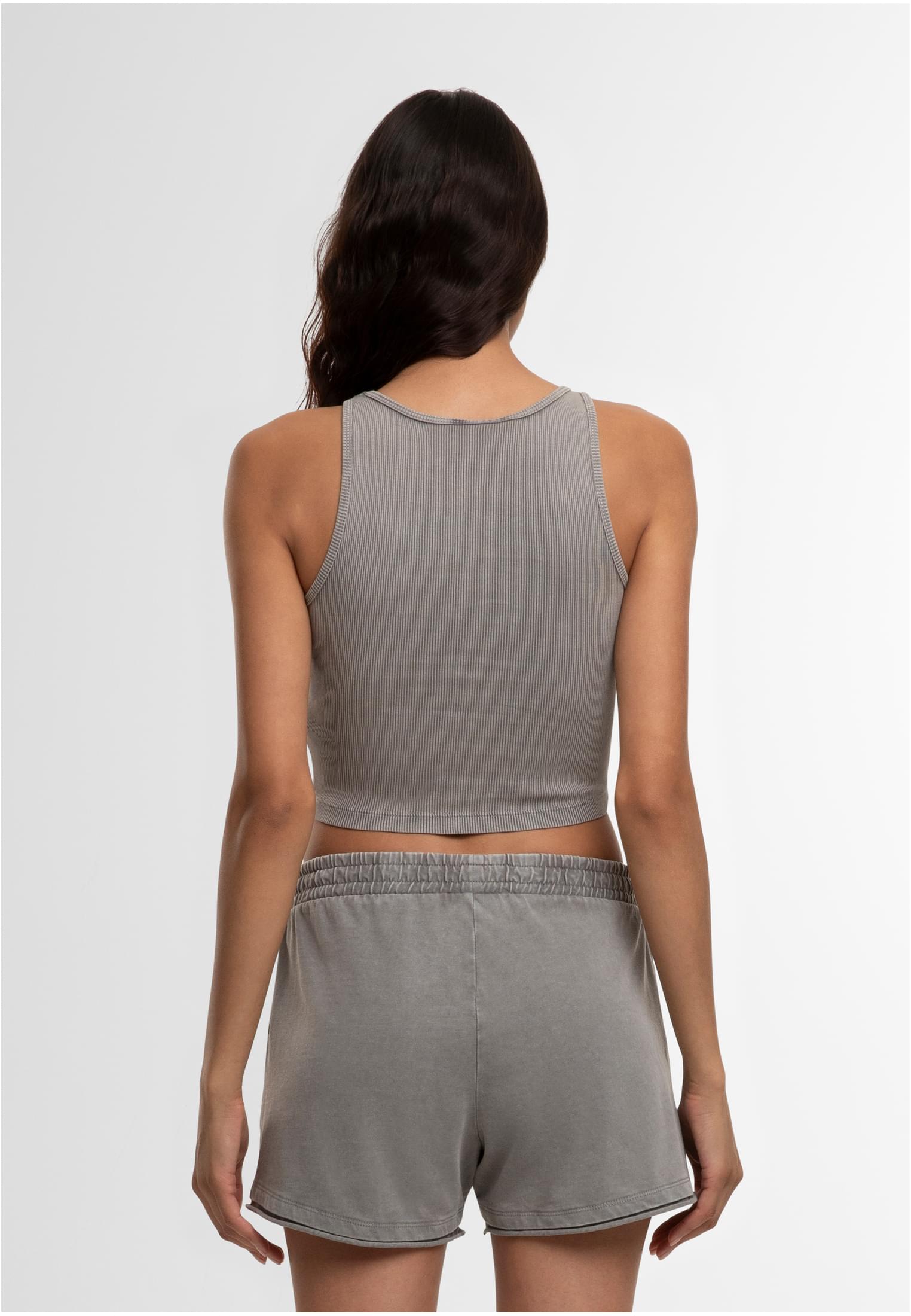 Urban Classics Maglia Washed Rib Cropped Top steelgrey