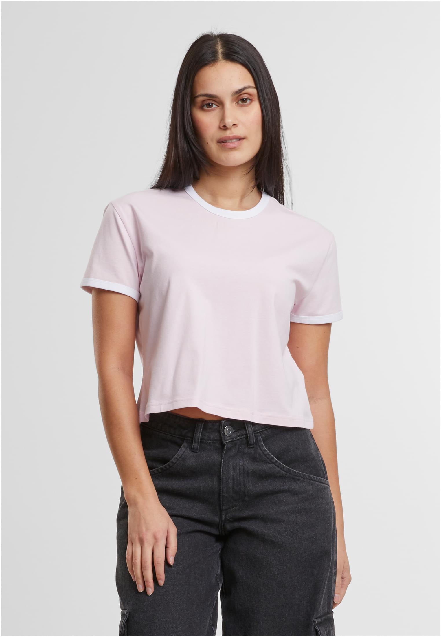 UC Ladies Maglietta Contrast Retro blushedrose/white
