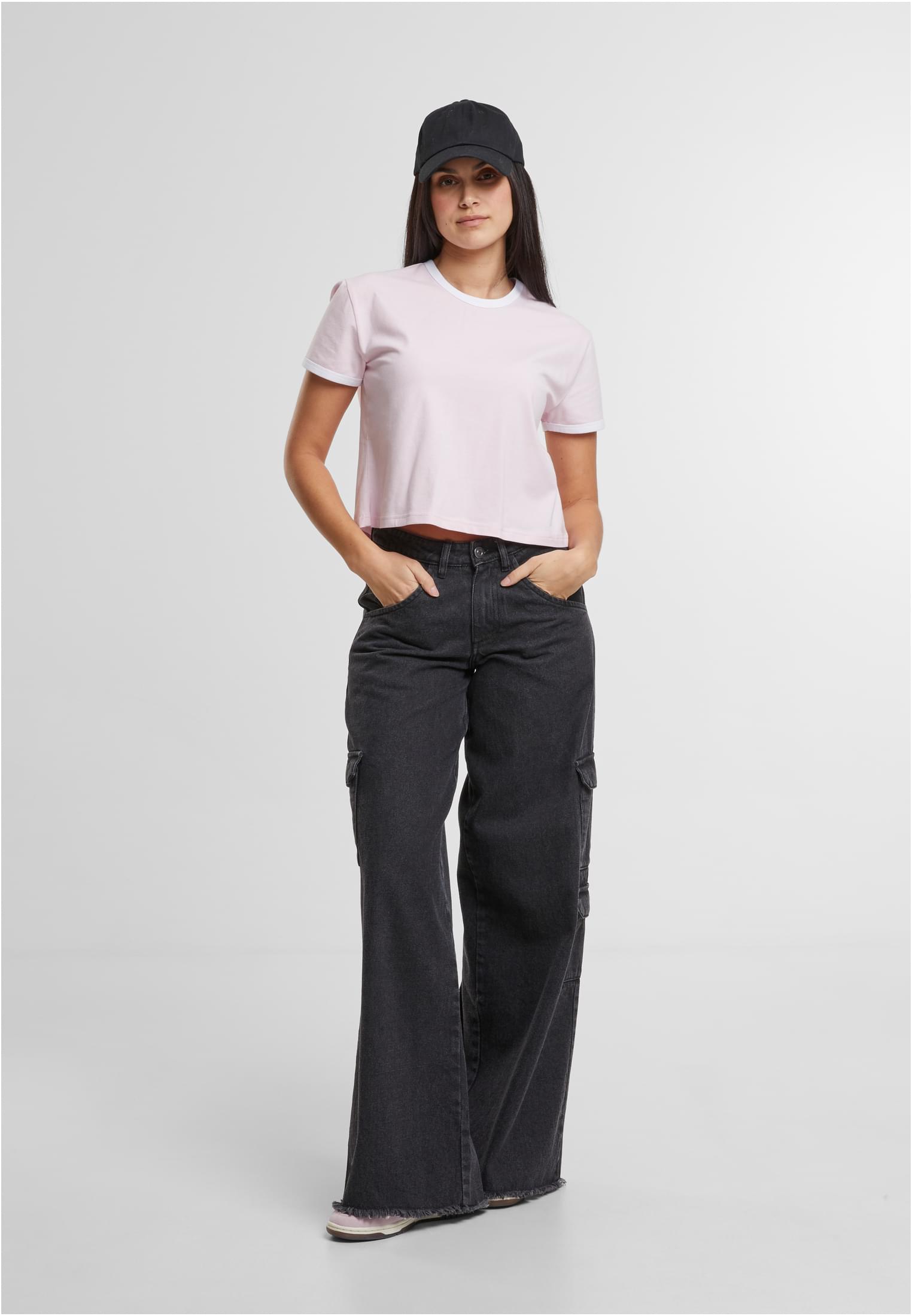UC Ladies Maglietta Contrast Retro blushedrose/white