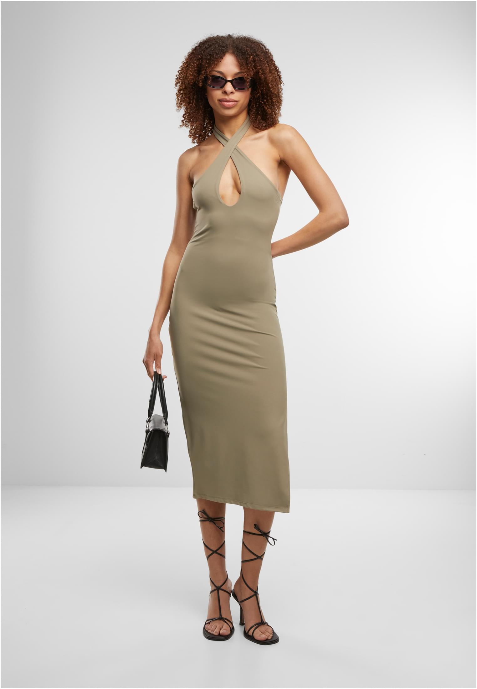 UC Ladies Abito Crossed Neckholder paleolive