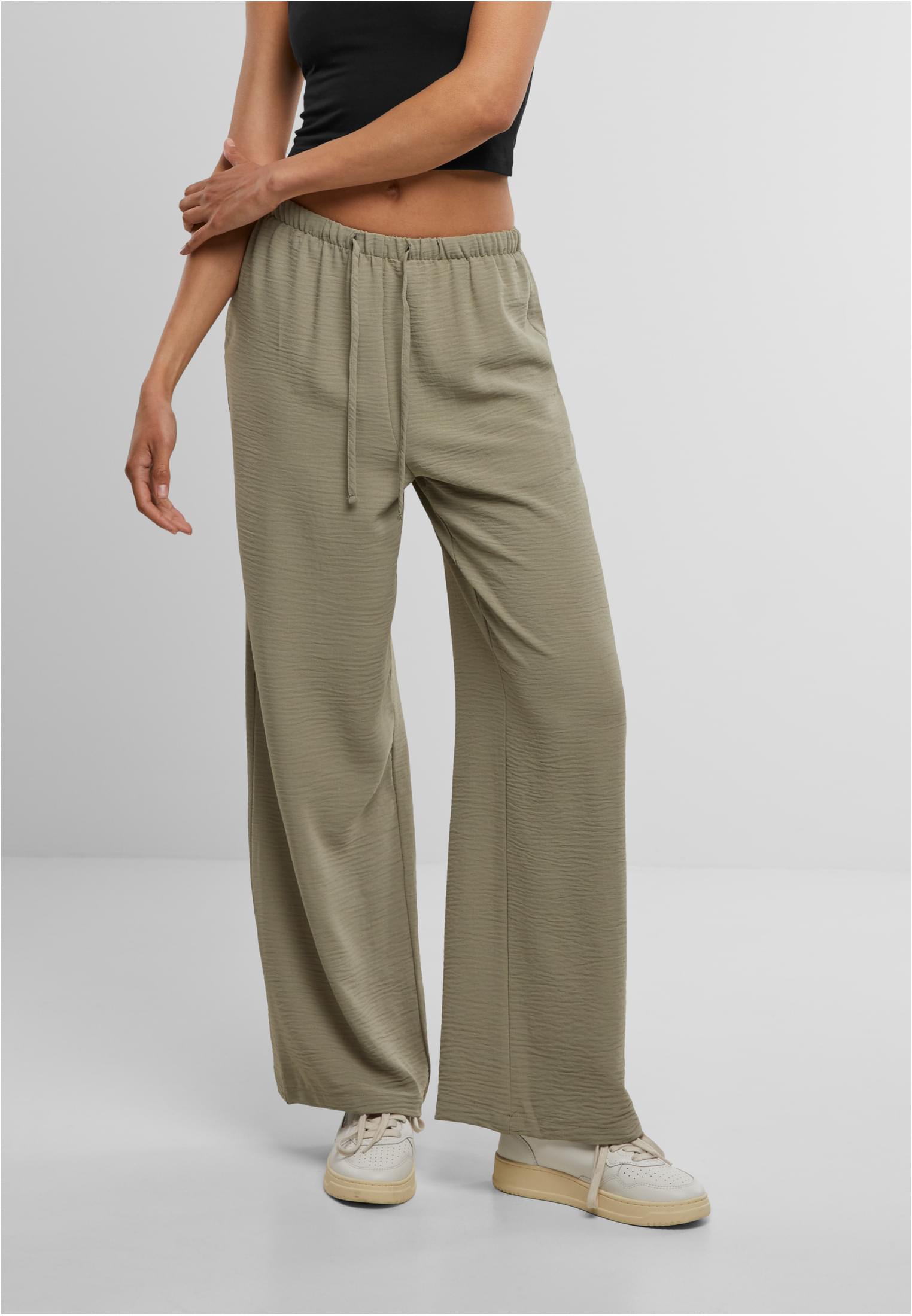 UC Ladies Pantaloni Structured Wideleg paleolive