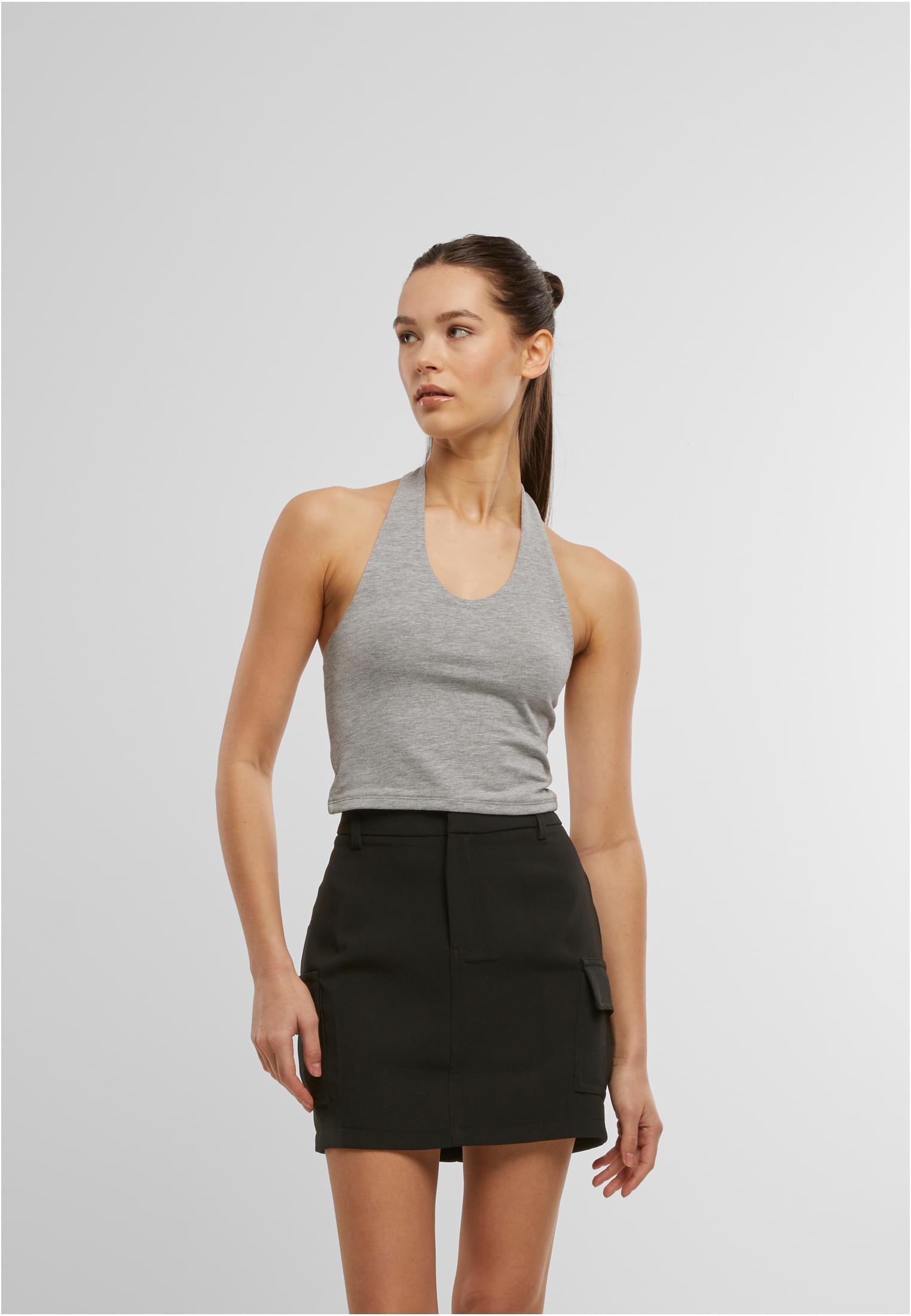 UC Ladies Maglia Basic Neckholder Top heathergrey