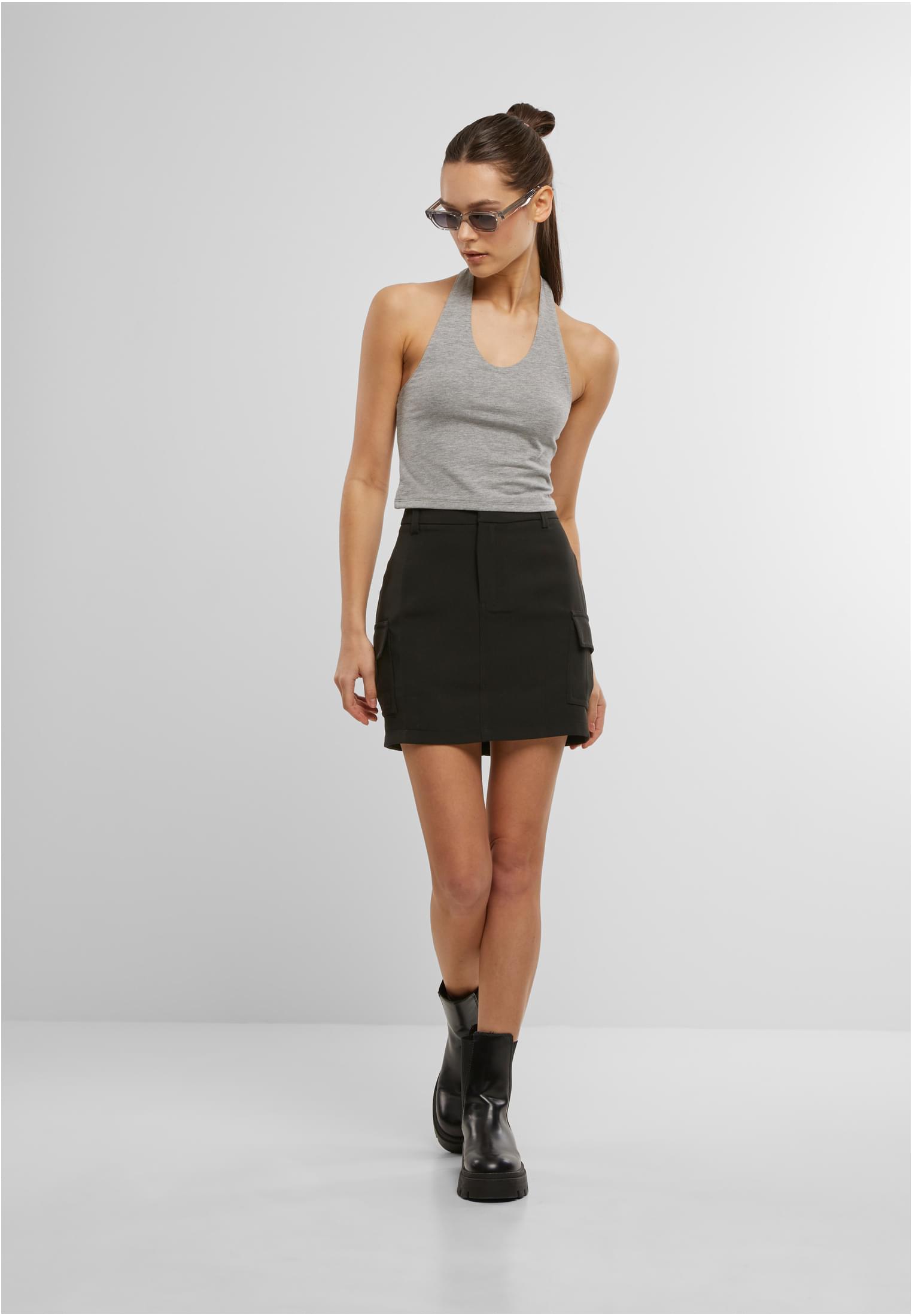 Urban Classics Maglia Basic Neckholder Top heathergrey