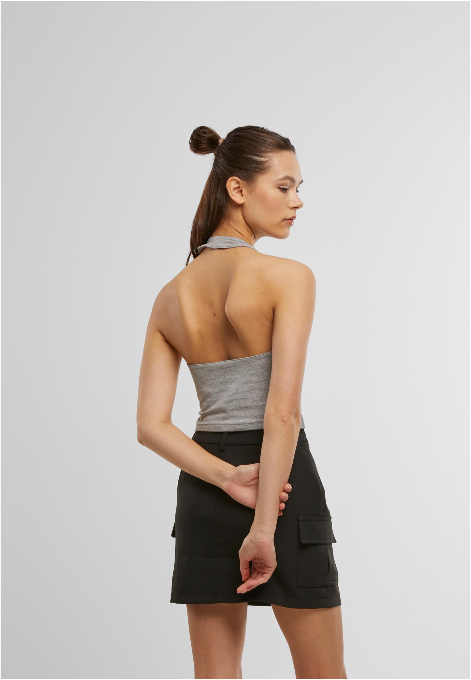Urban Classics Maglia Basic Neckholder Top heathergrey