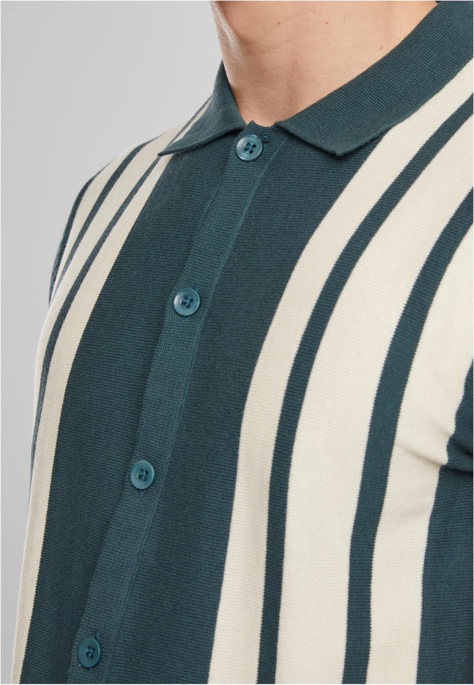 UC Men Camicia Knit Retro bottlegreen/whitesand