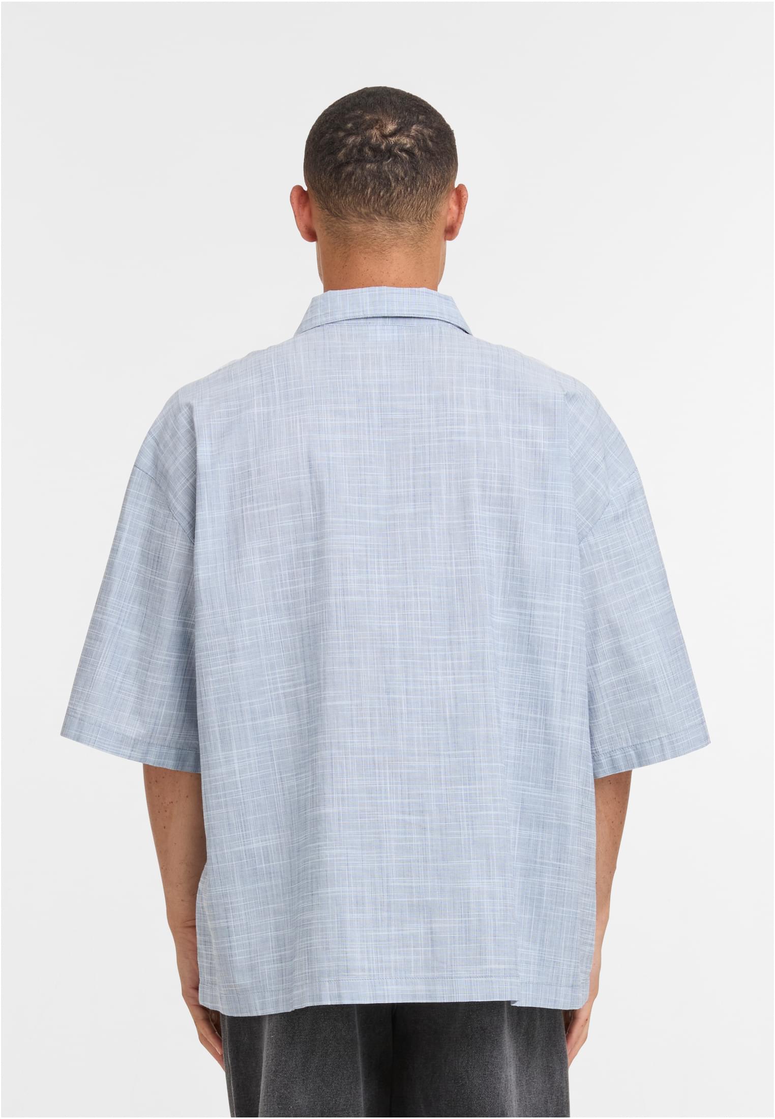 Urban Classics Camicia Boxy Structured Short Sleeves lightblue/white