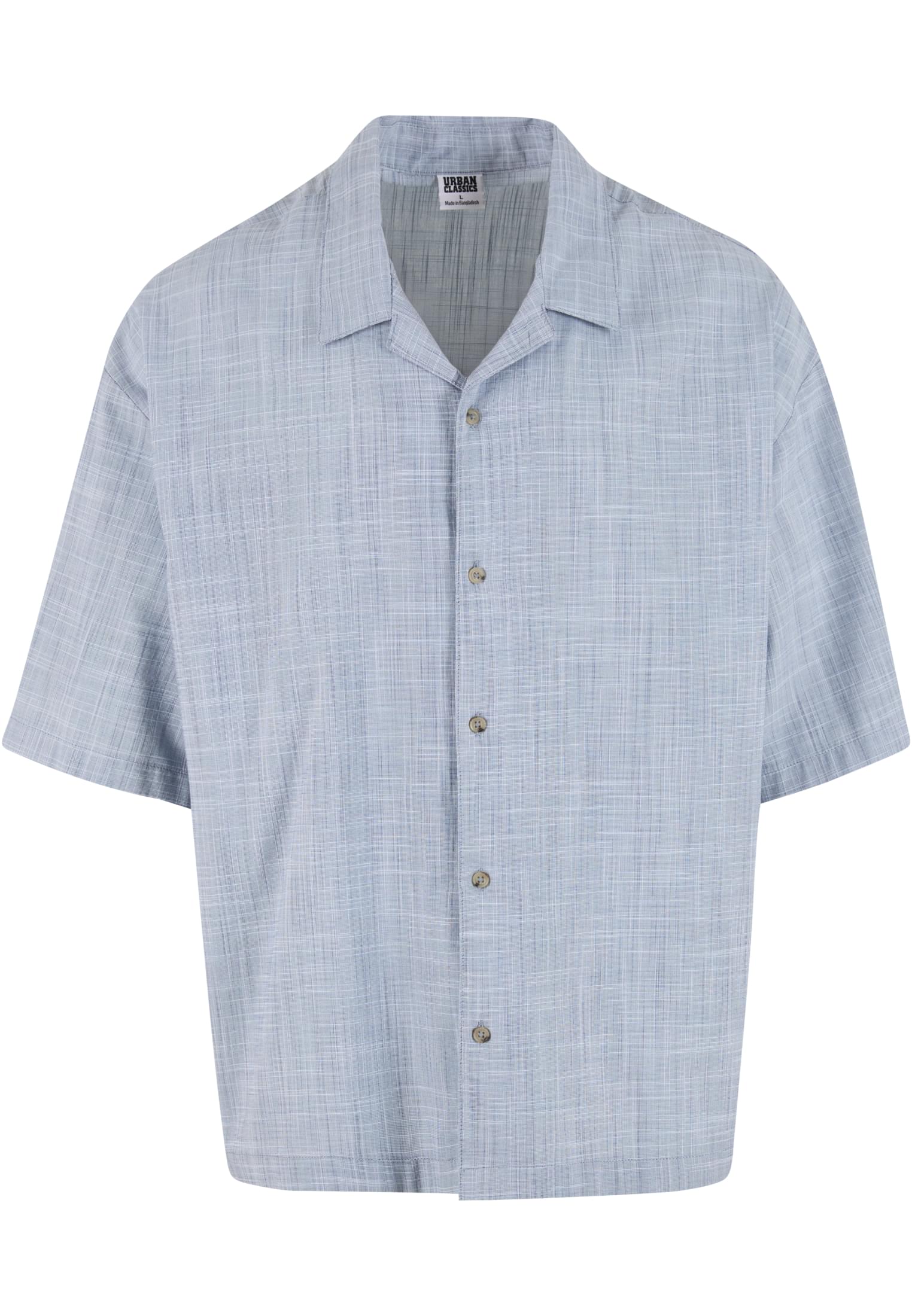 Urban Classics Camicia Boxy Structured Short Sleeves lightblue/white