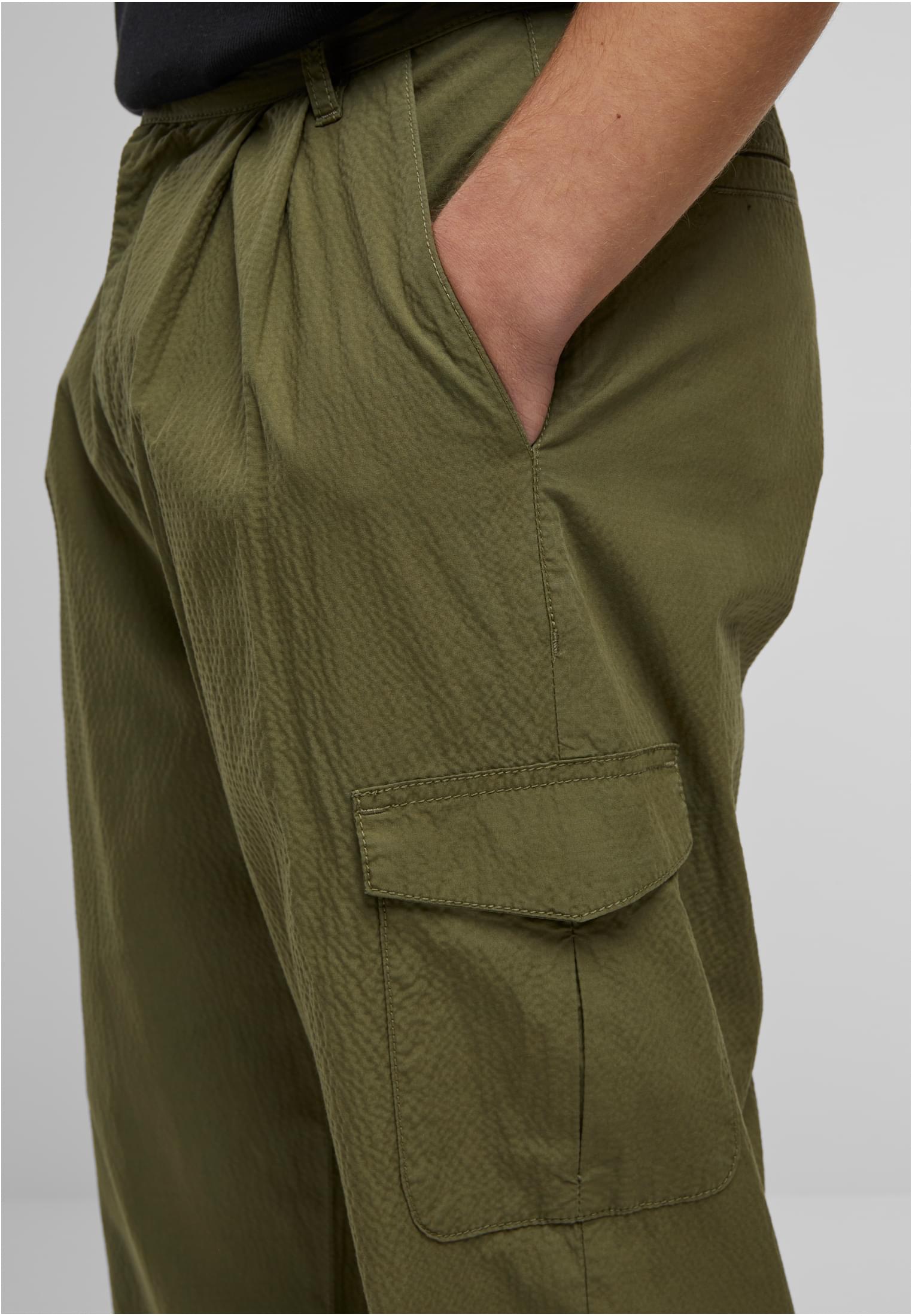 UC Men Pantaloni Wide Pleated Cargo lightolive