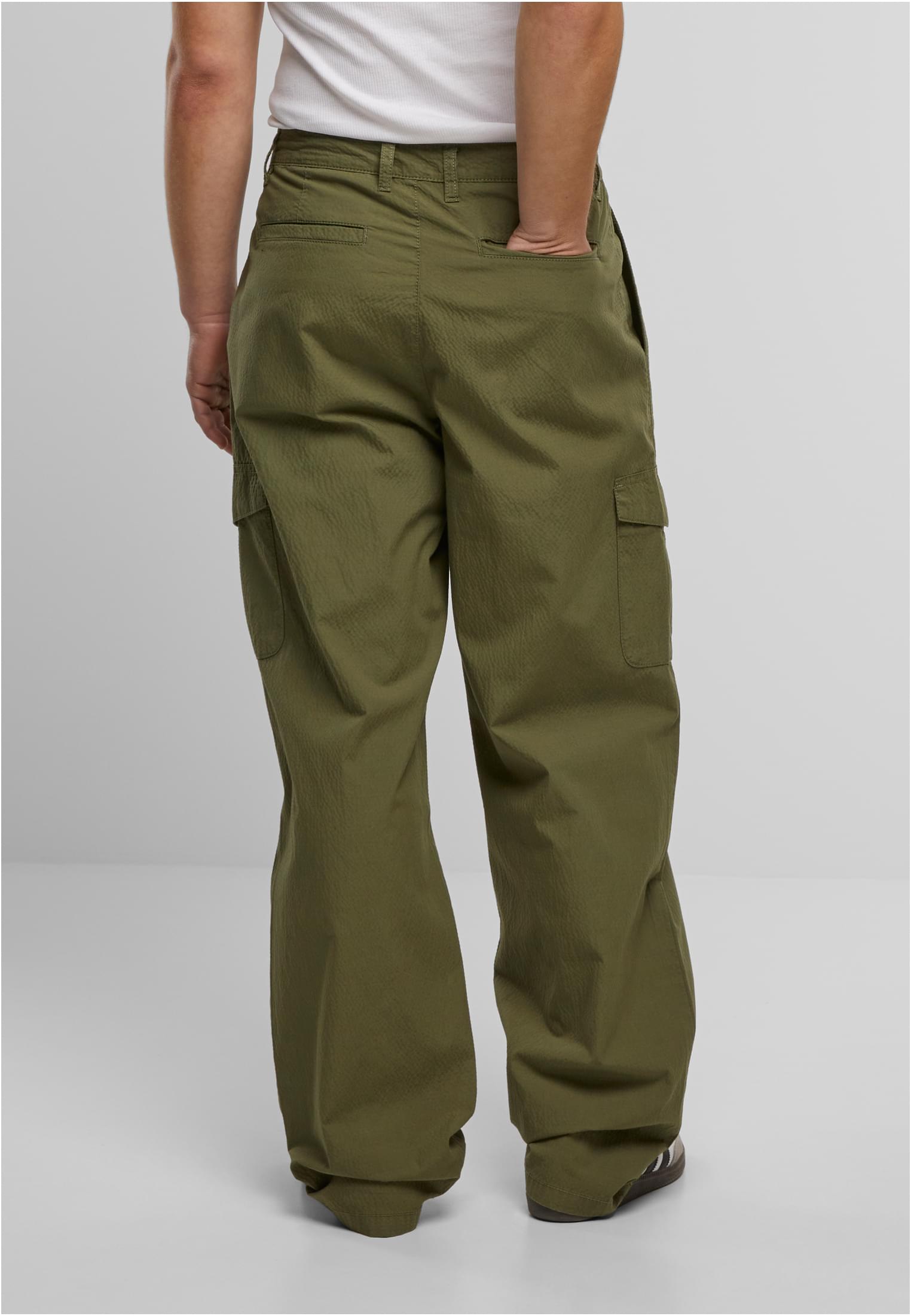 UC Men Pantaloni Wide Pleated Cargo lightolive