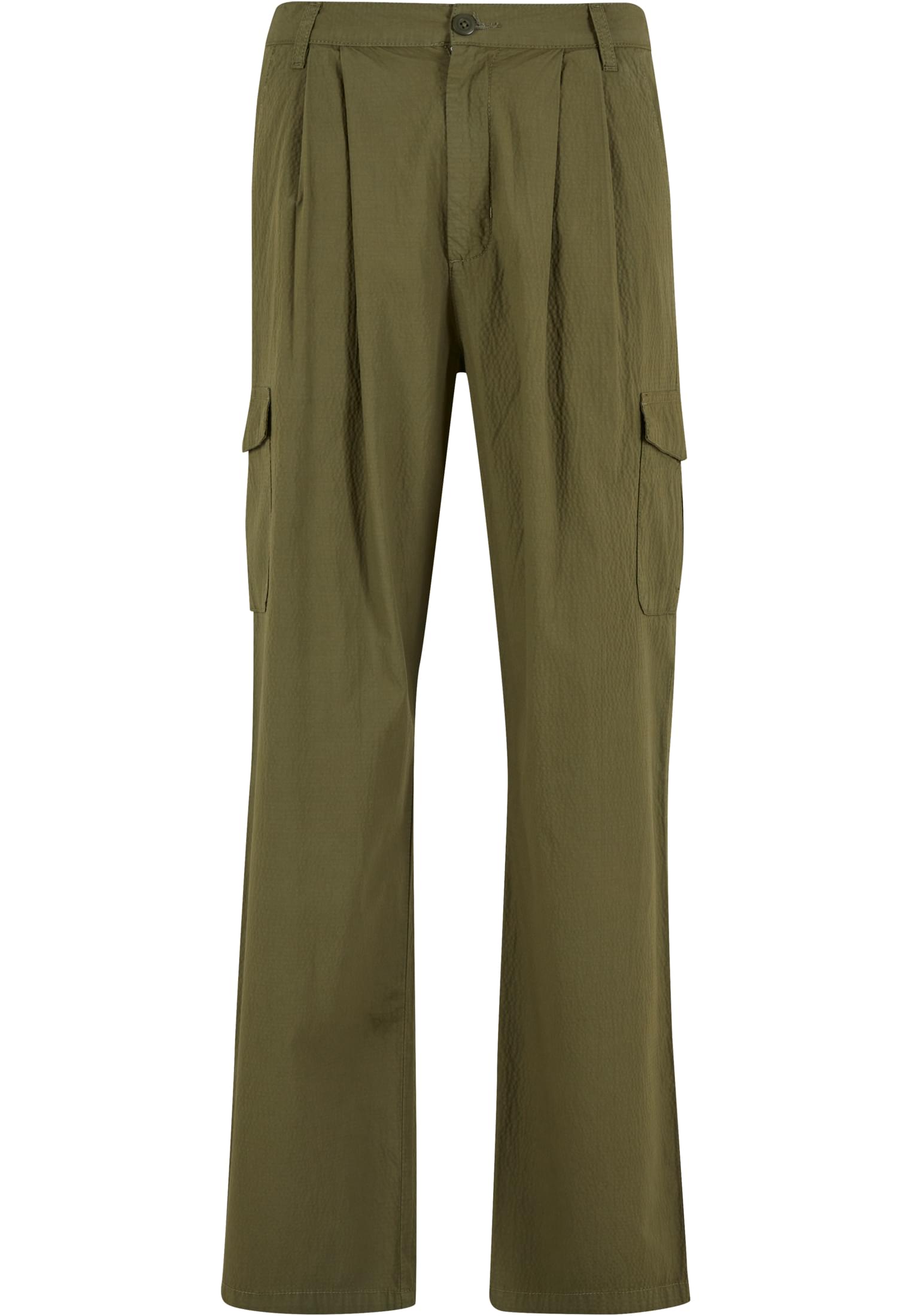 UC Men Pantaloni Wide Pleated Cargo lightolive
