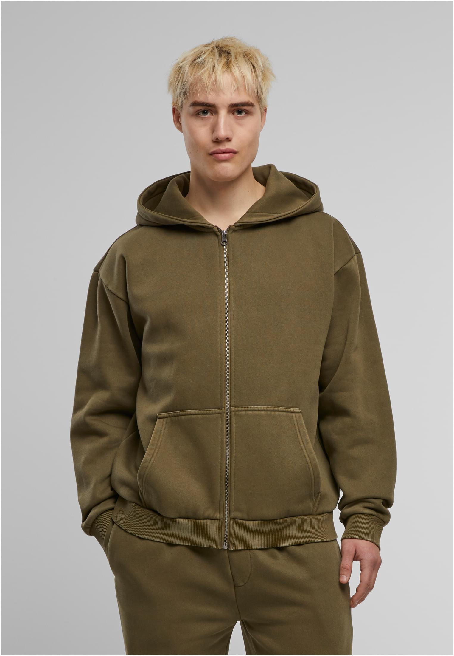 Urban Classics Felpa con cappuccio Vintage Heavy Zip warmkhaki
