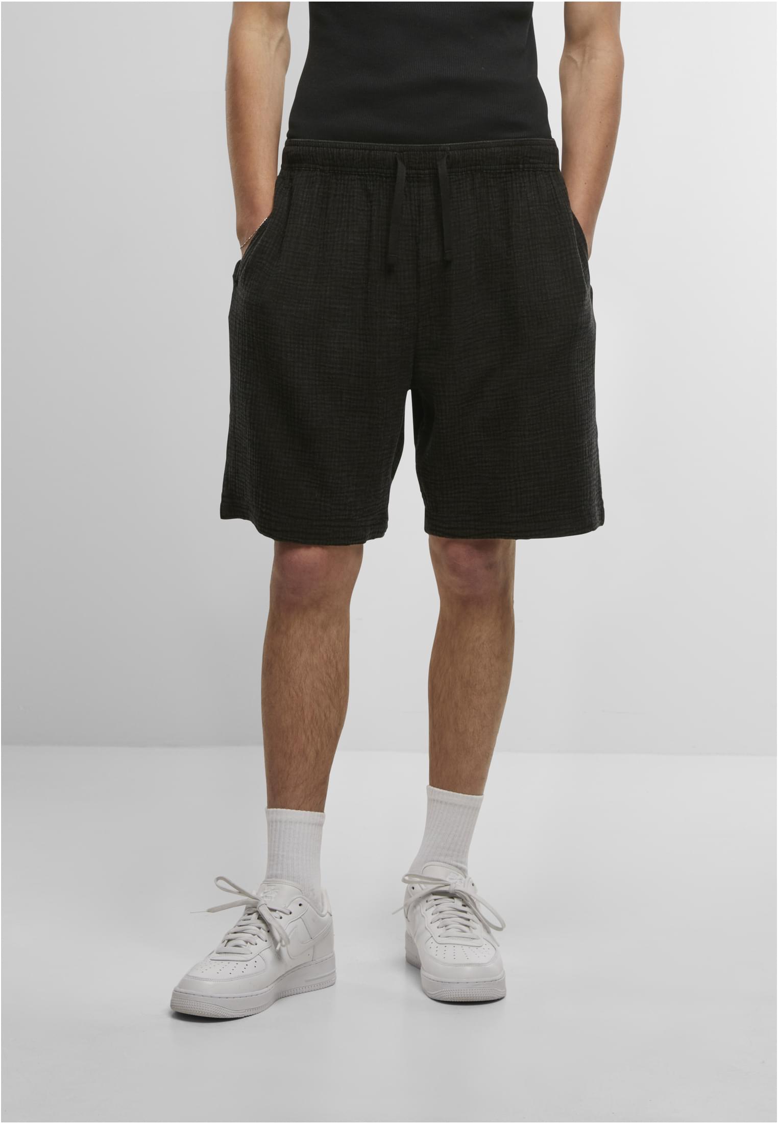 UC Men Pantaloncini Acid Washed Musselin
