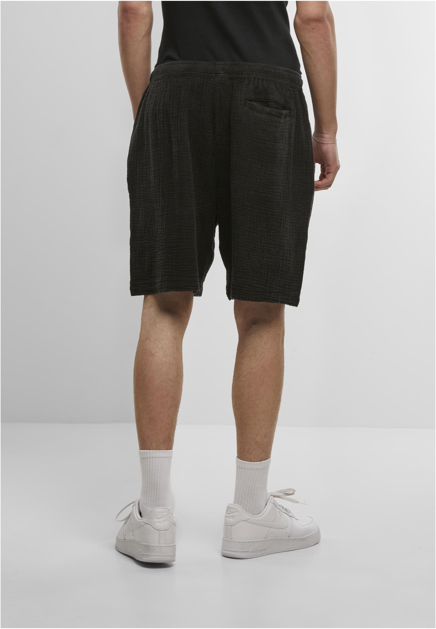 UC Men Pantaloncini Acid Washed Musselin