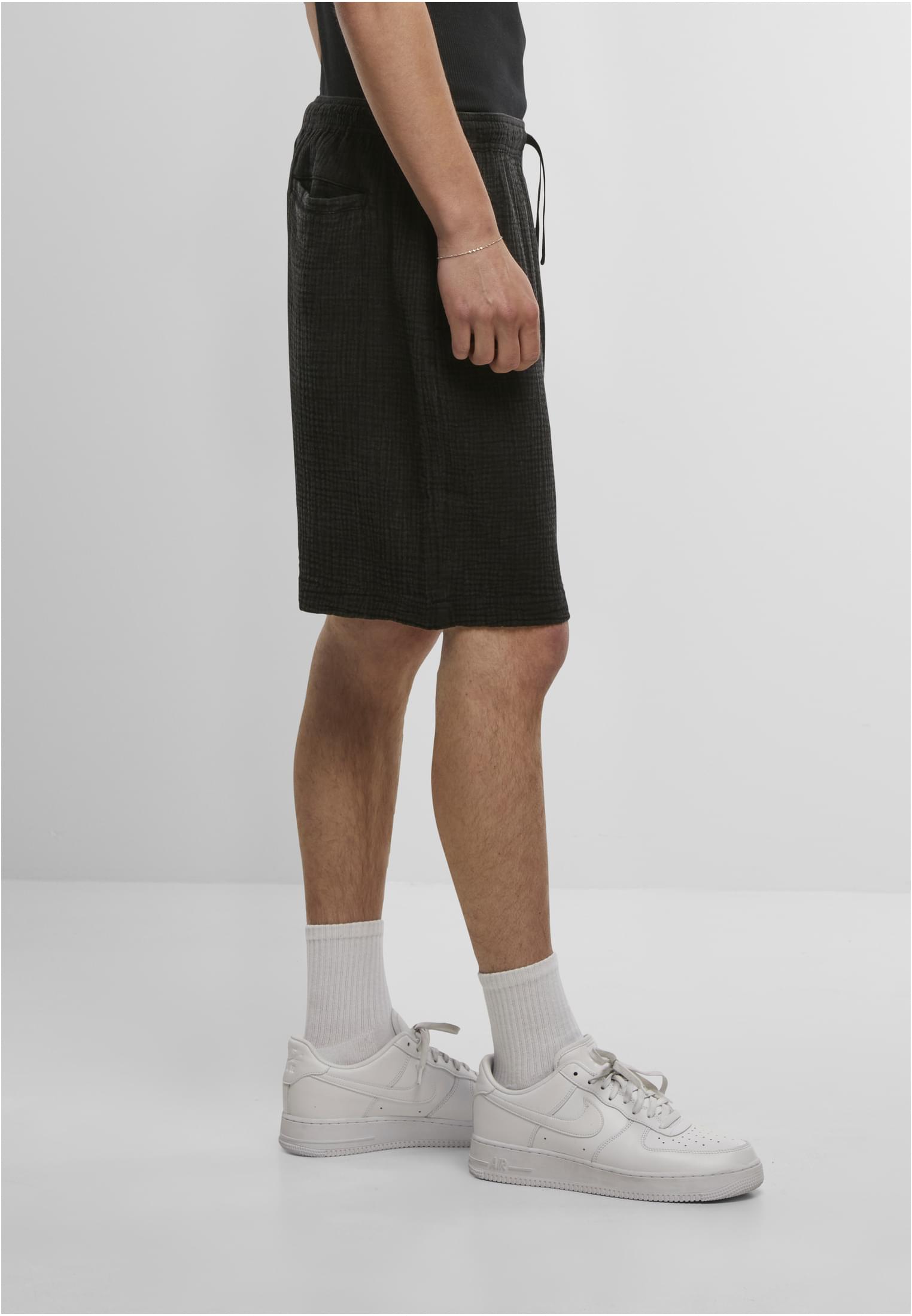 UC Men Pantaloncini Acid Washed Musselin