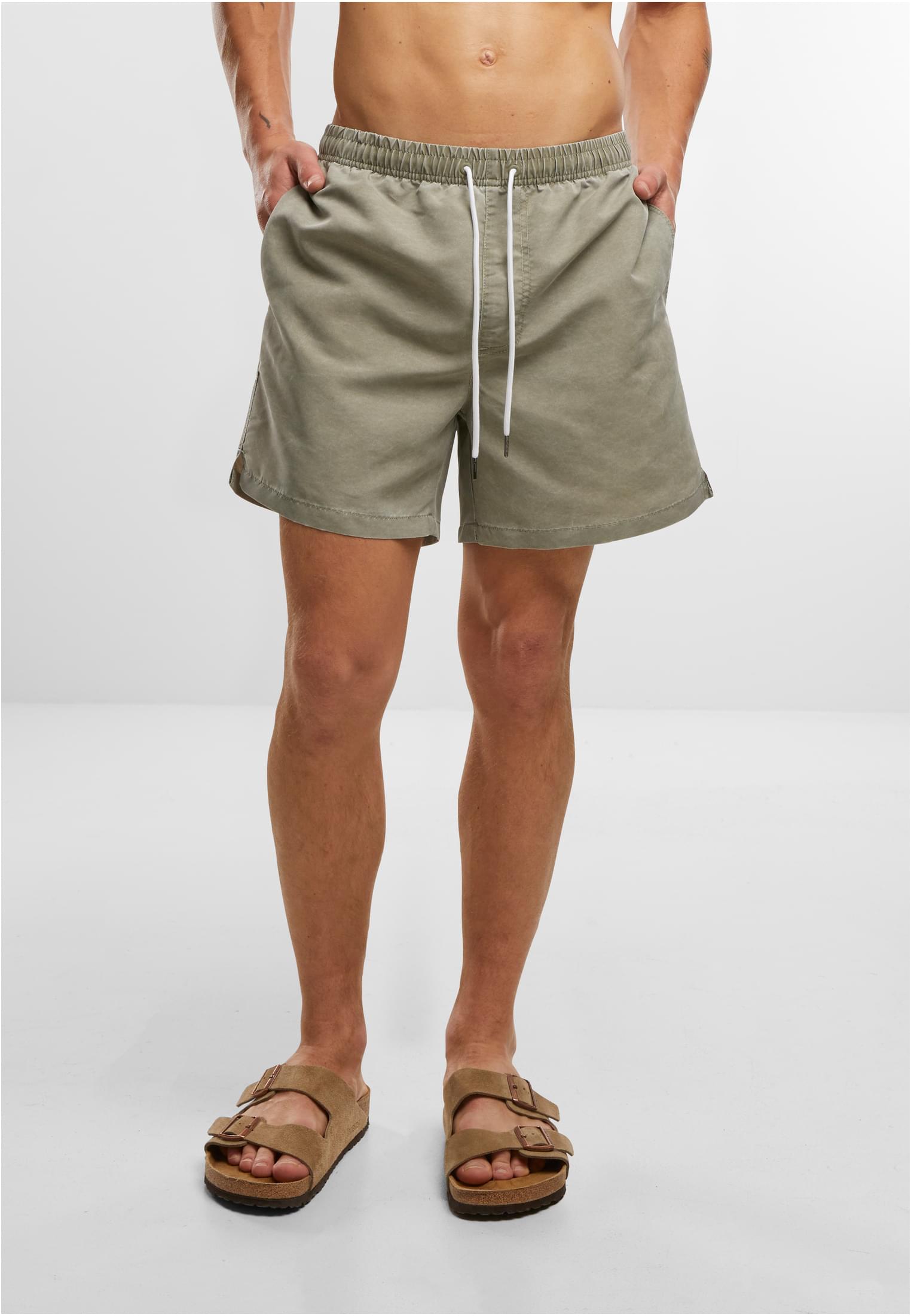 Urban Classics Pantaloncini Washed Swim paleolive