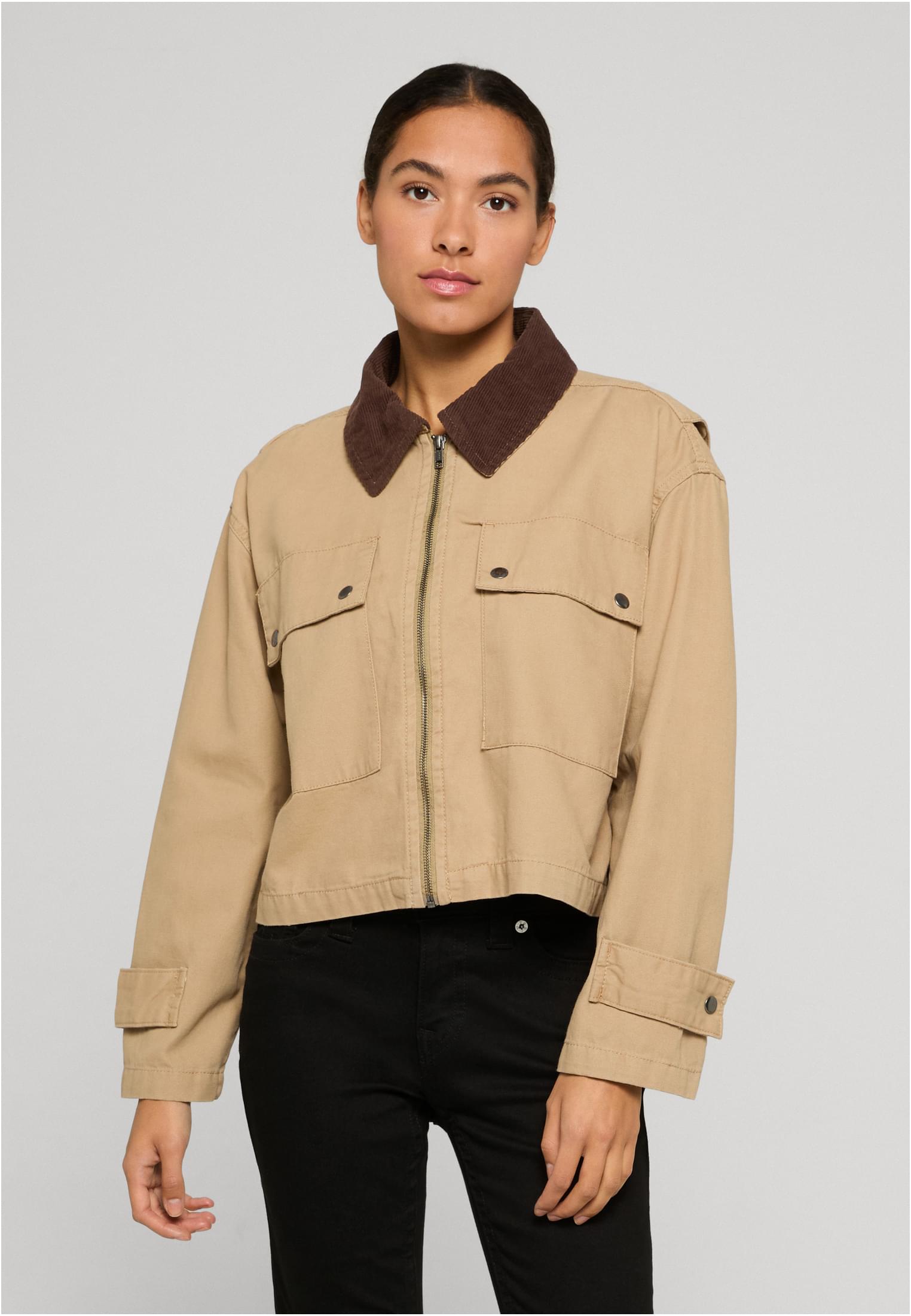 Urban Classics Giacca Workwear Cropped Cotton unionbeige