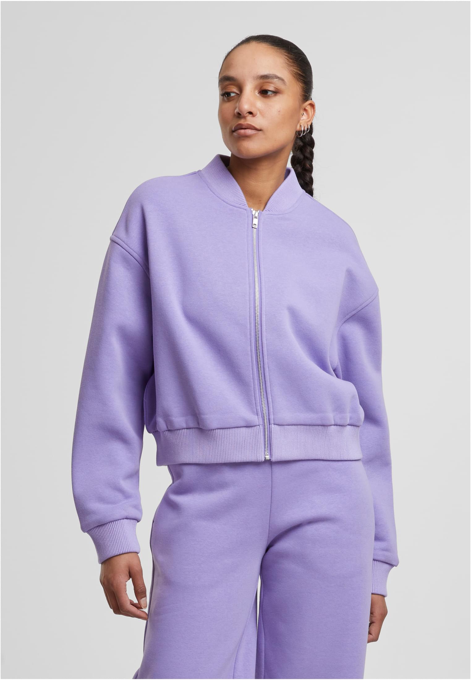 UC Ladies Giacca Short Sweat Zip electriclilac