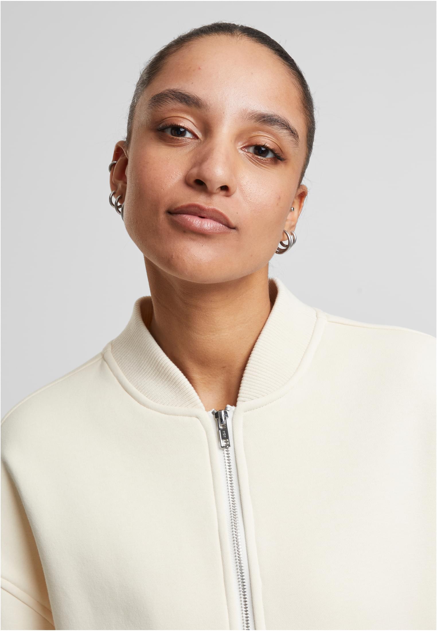 UC Ladies Giacca Short Sweat Zip whitesand