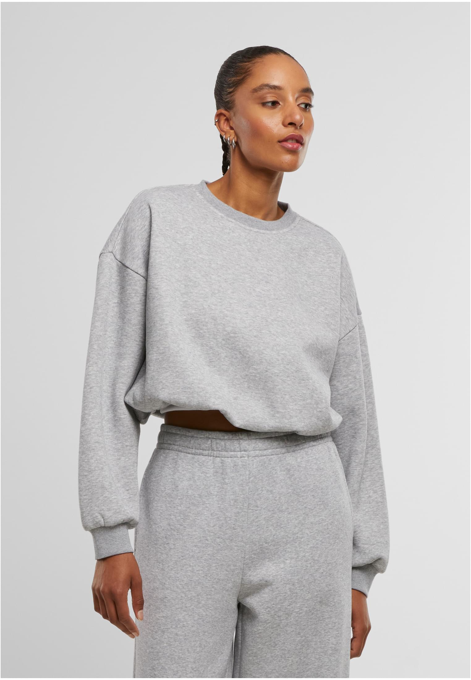 Urban Classics Felpa Cropped Gathered heathergrey