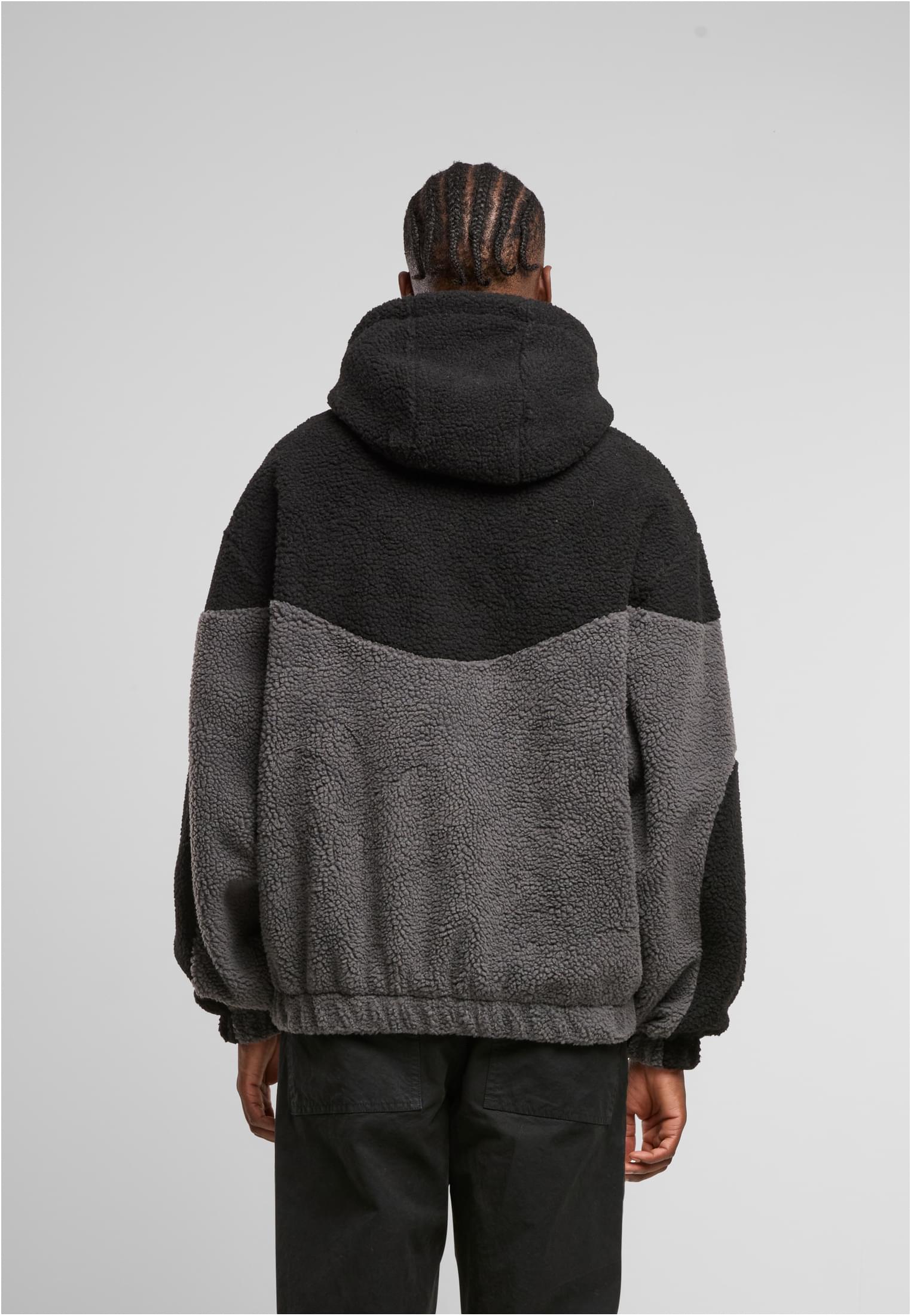 UC Men Felpa con cappuccio Weavy Colorblock Teddy magnet/black