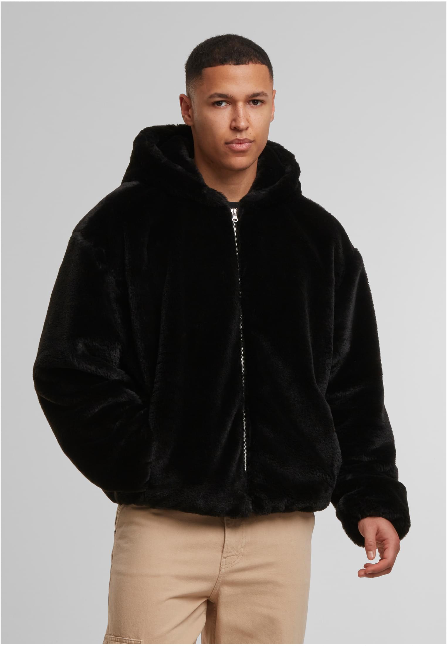 Urban Classics Felpa con cappuccio Full Zip Faux Fur