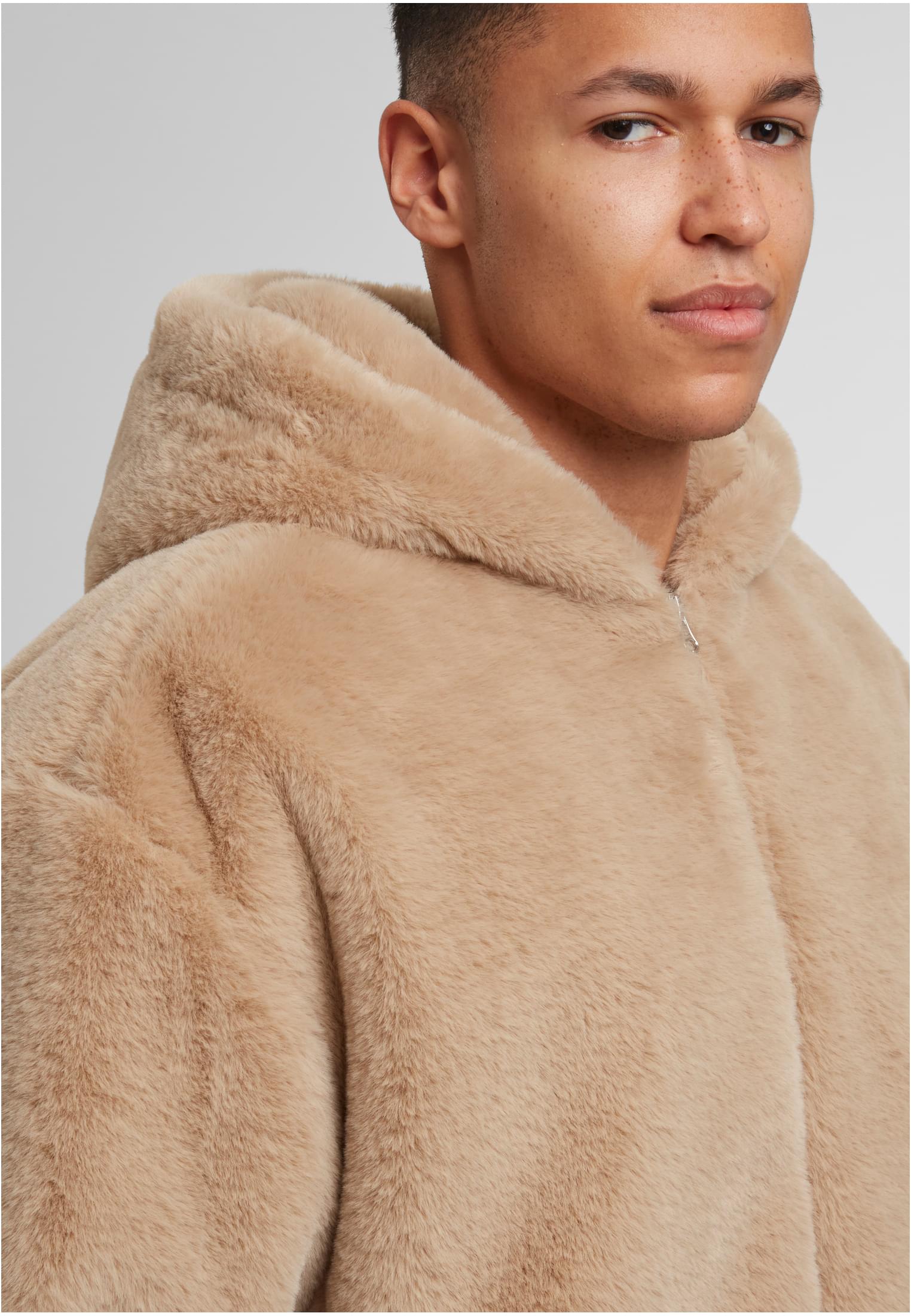 UC Men Felpa con cappuccio Full Zip Faux Fur wetsand
