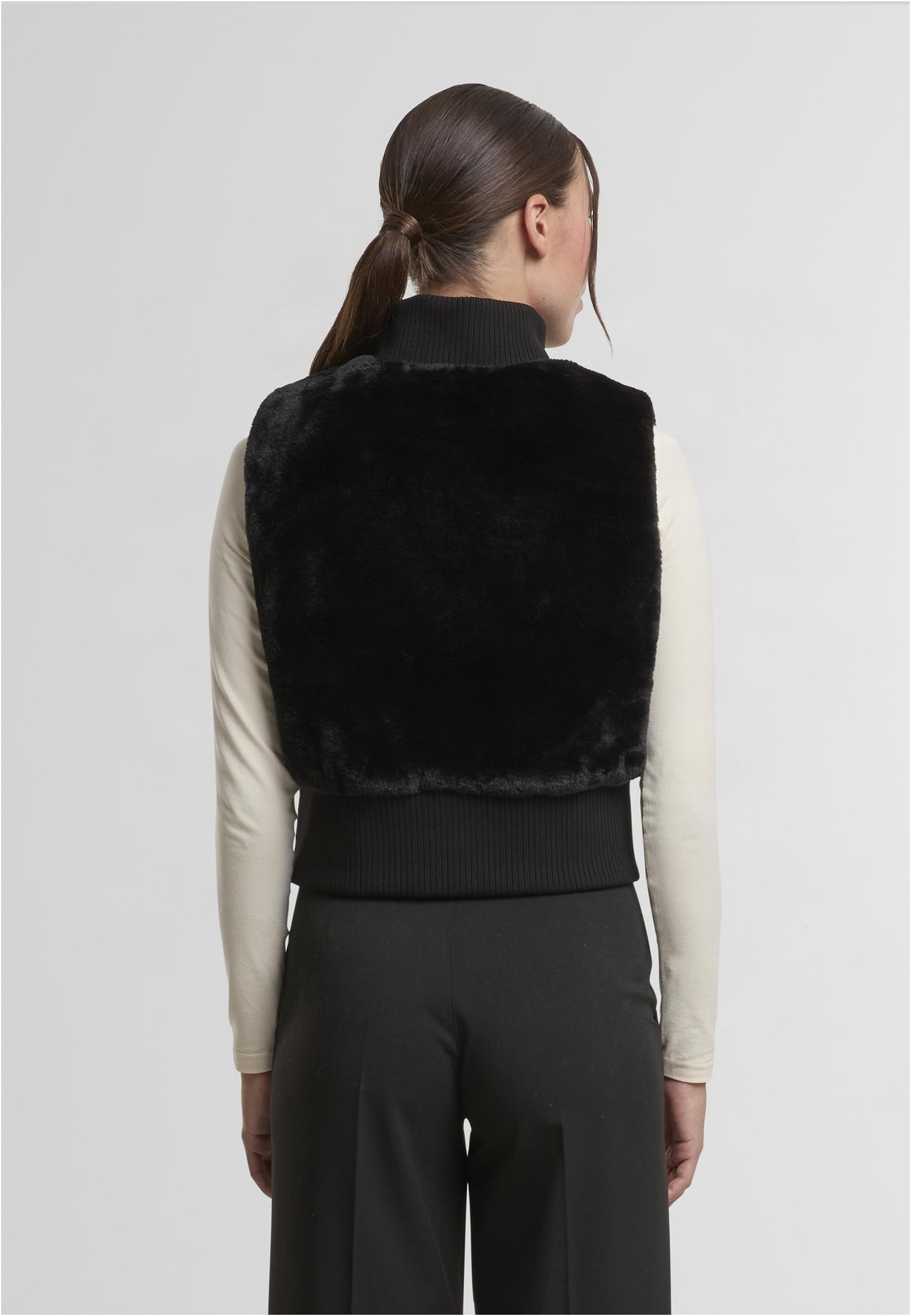 UC Ladies Gilet Cropped Faux Fur