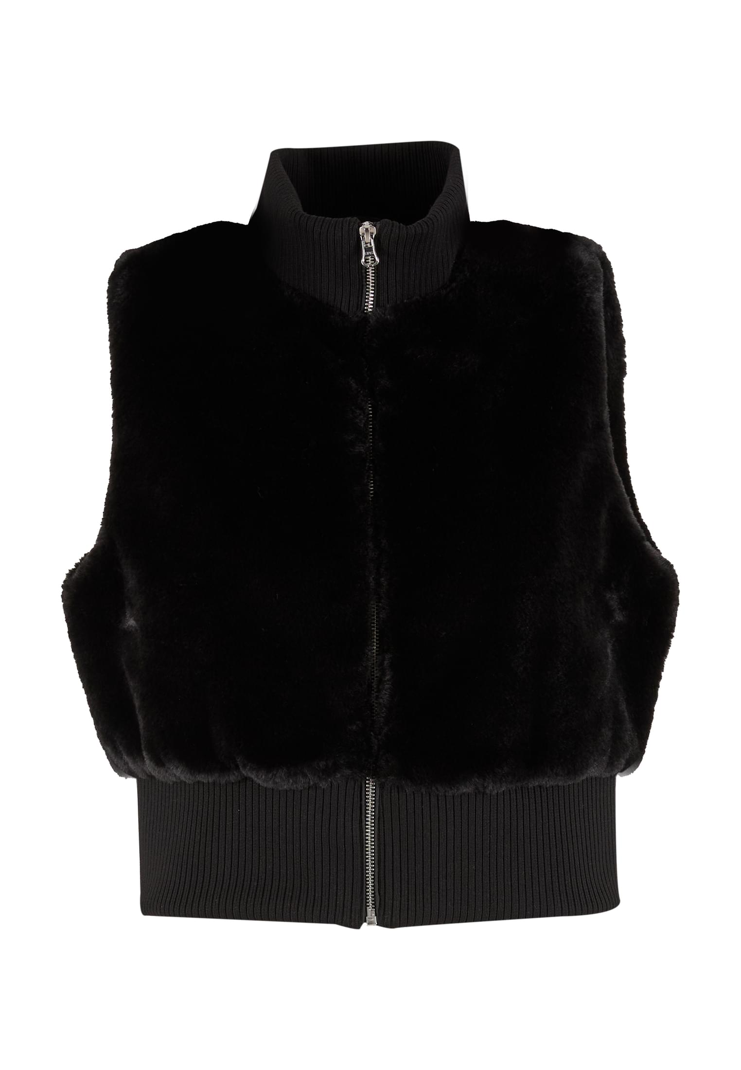 UC Ladies Gilet Cropped Faux Fur