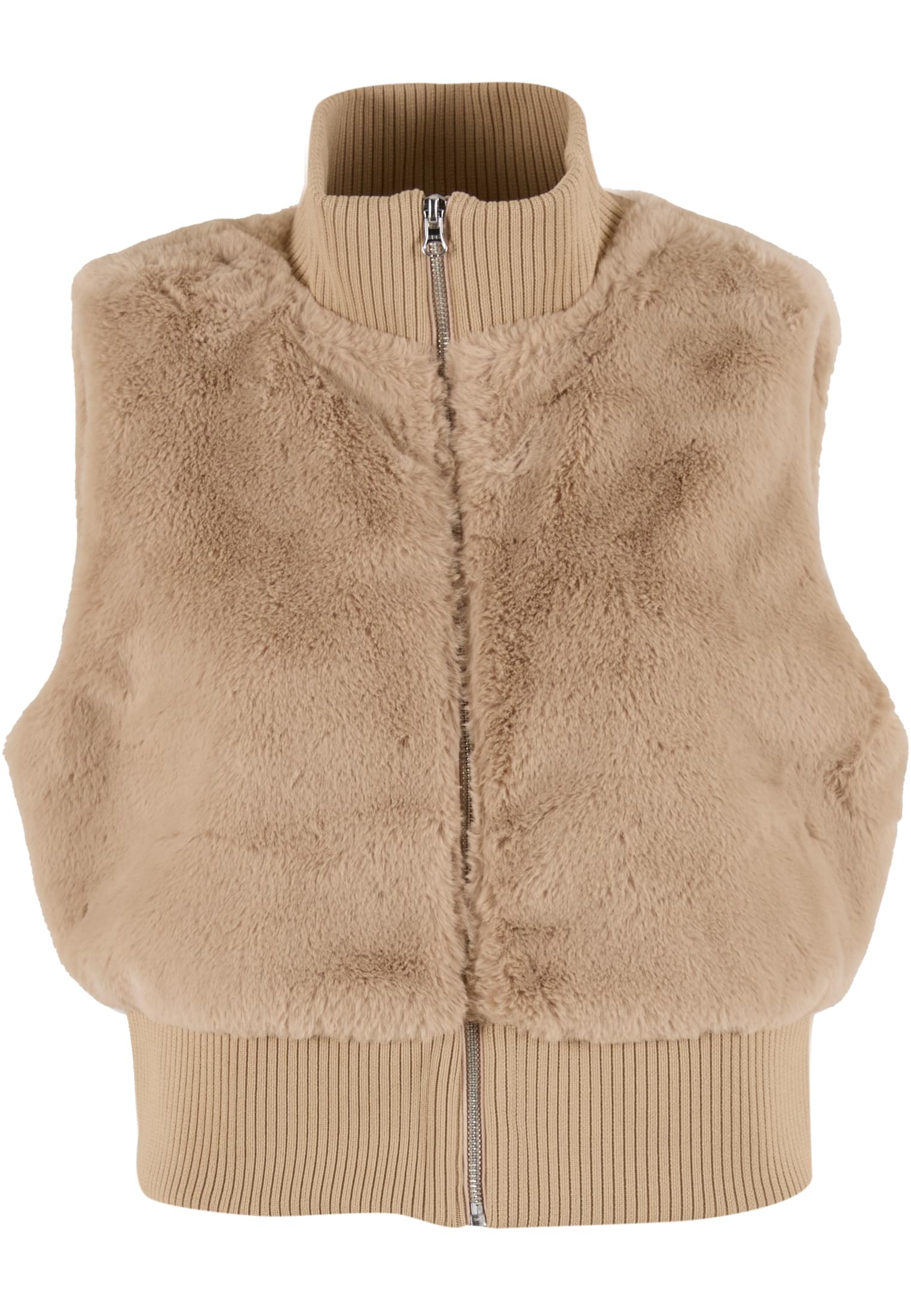 UC Ladies Gilet Cropped Faux Fur wetsand
