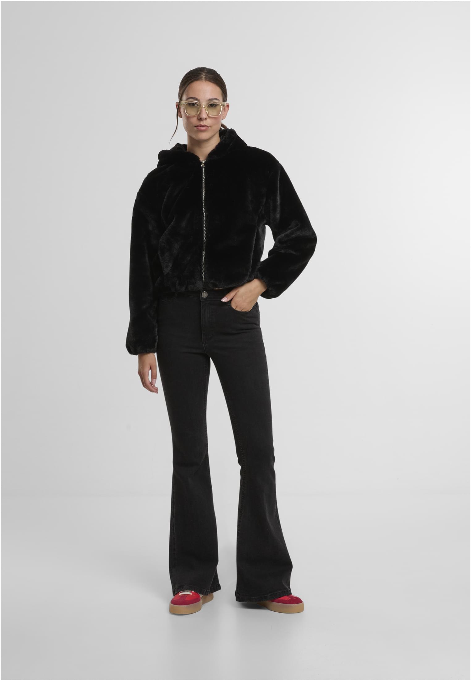 Urban Classics Felpa con cappuccio Full Zip Faux Fur