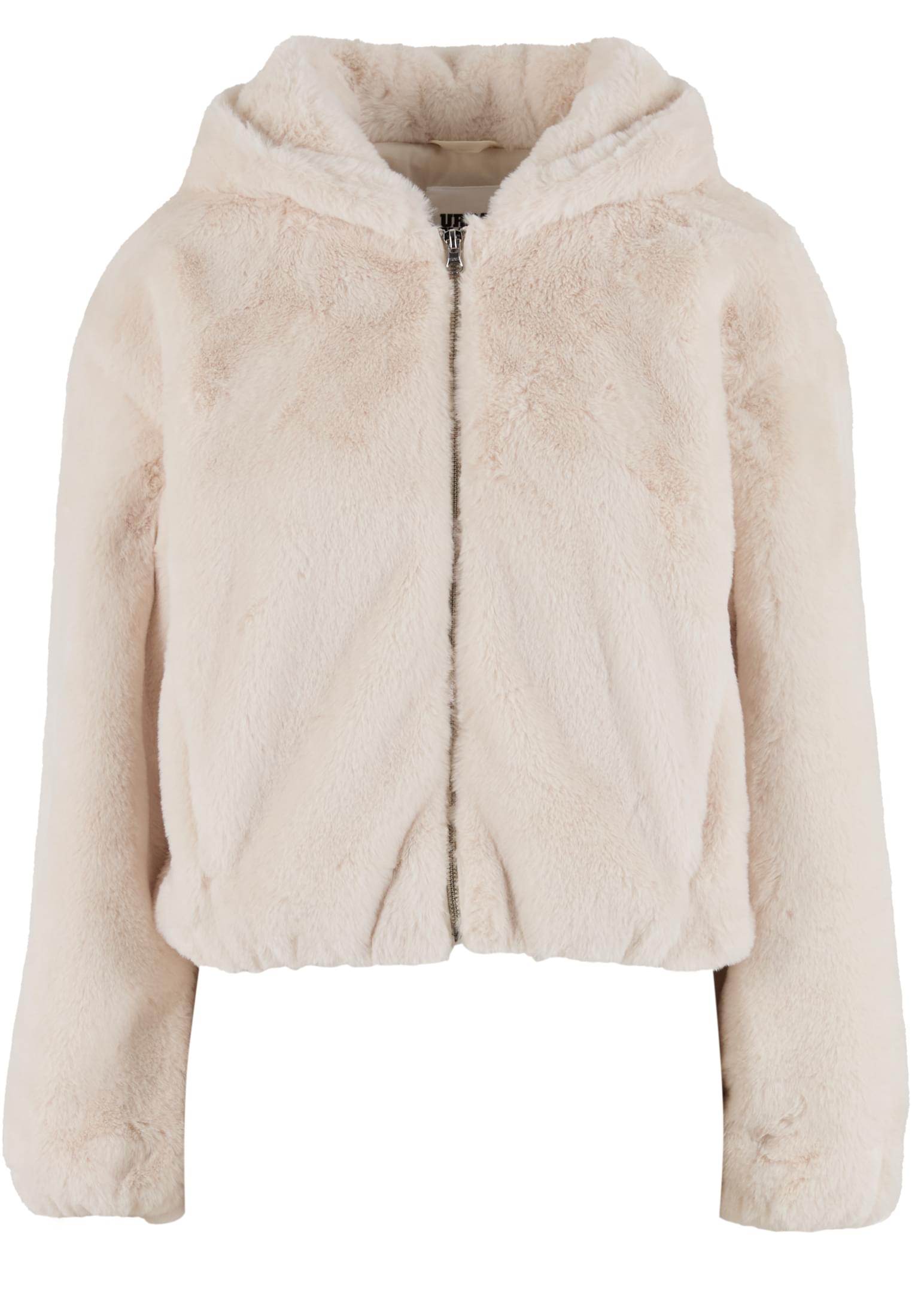 UC Ladies Felpa con cappuccio Full Zip Faux Fur whitesand