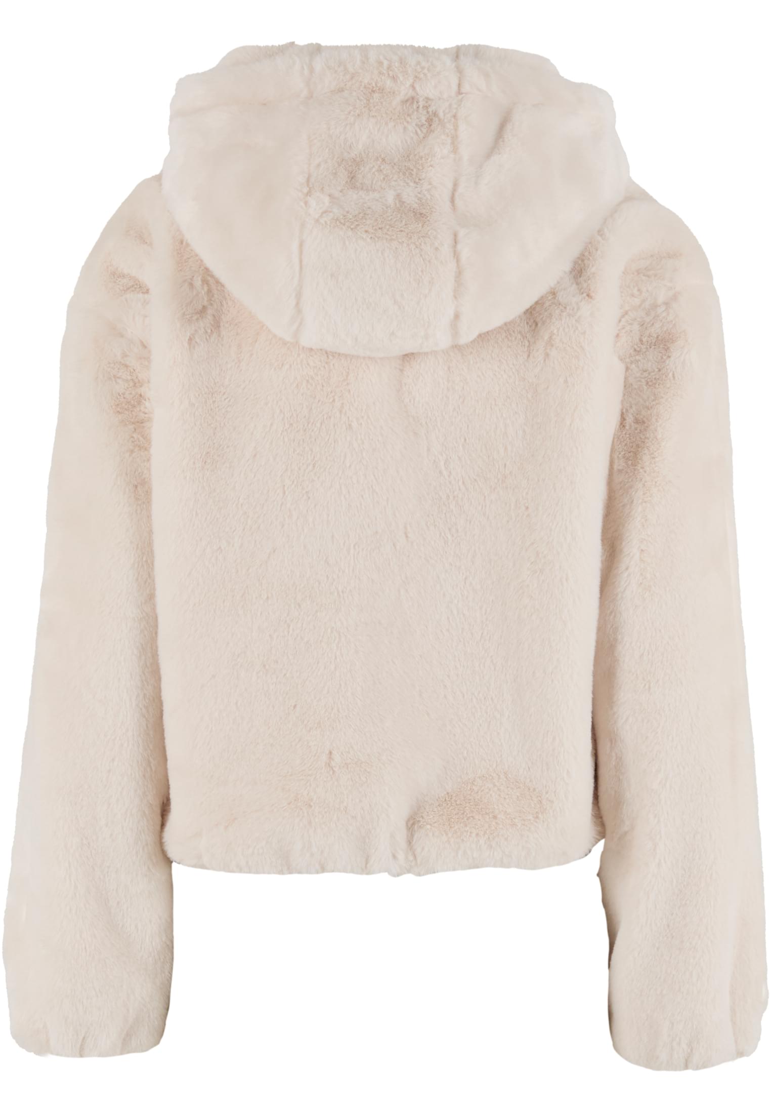 UC Ladies Felpa con cappuccio Full Zip Faux Fur whitesand