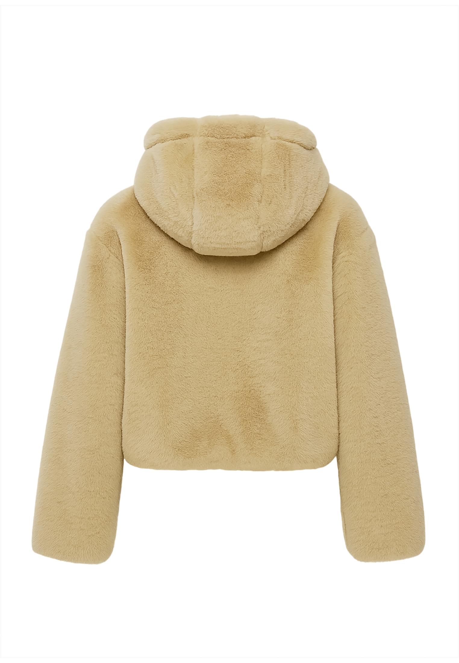 Urban Classics Felpa con cappuccio Full Zip Faux Fur wetsand