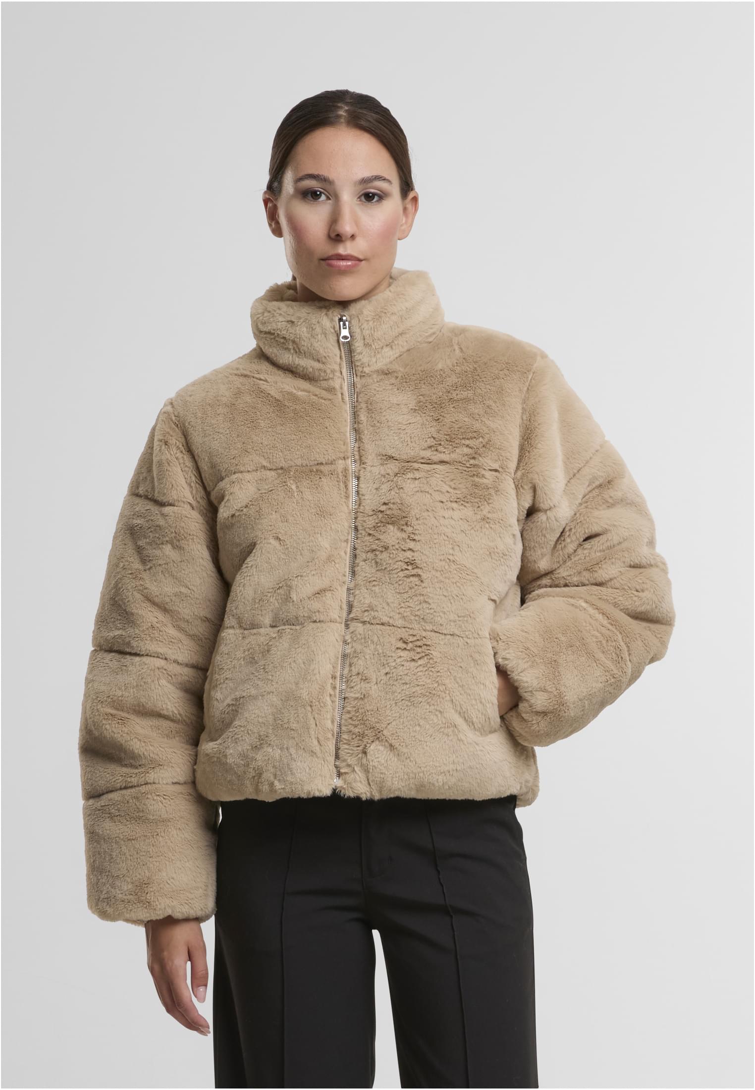 UC Ladies Giacca Short Faux Fur wetsand