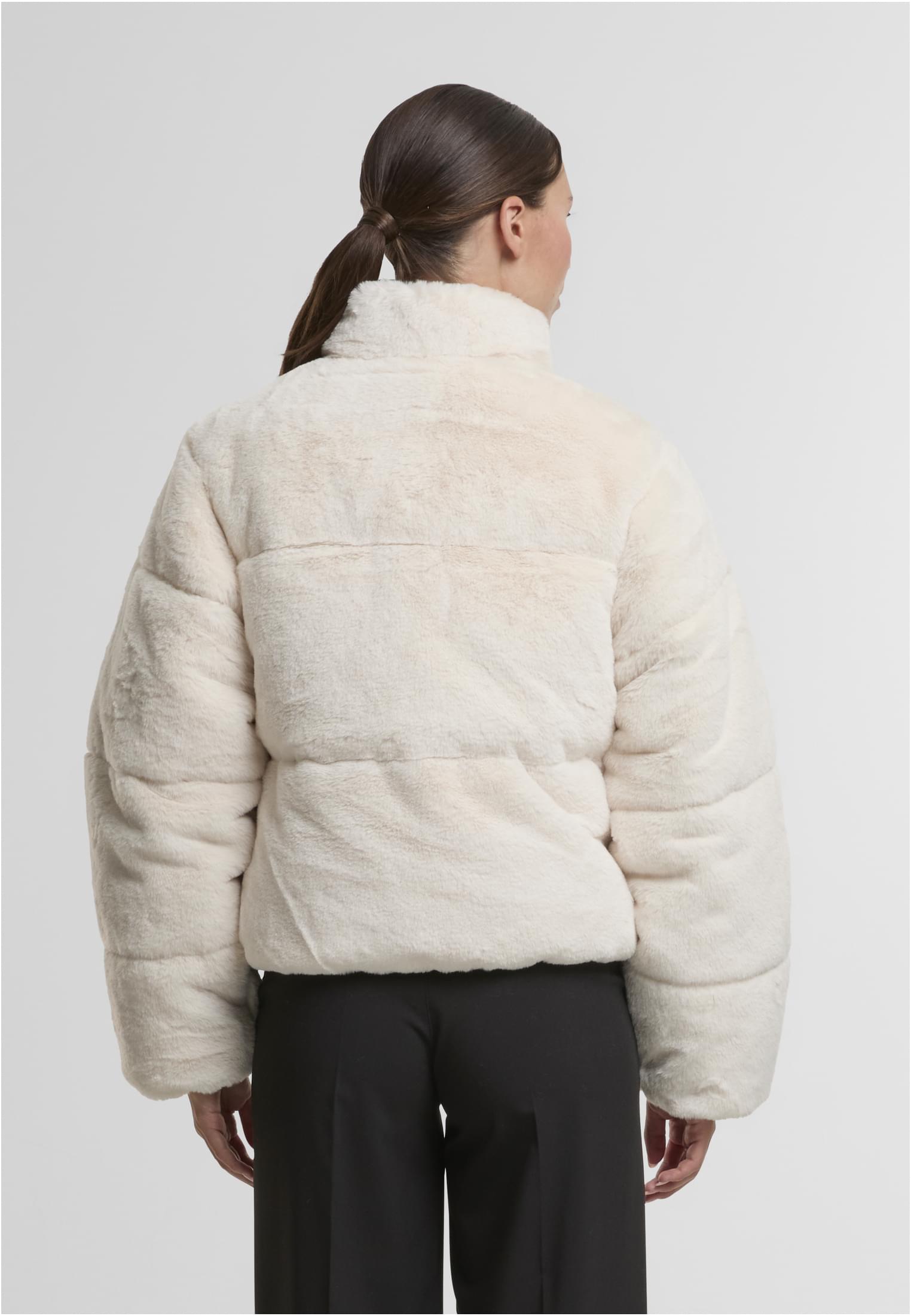 UC Ladies Giacca Short Faux Fur whitesand