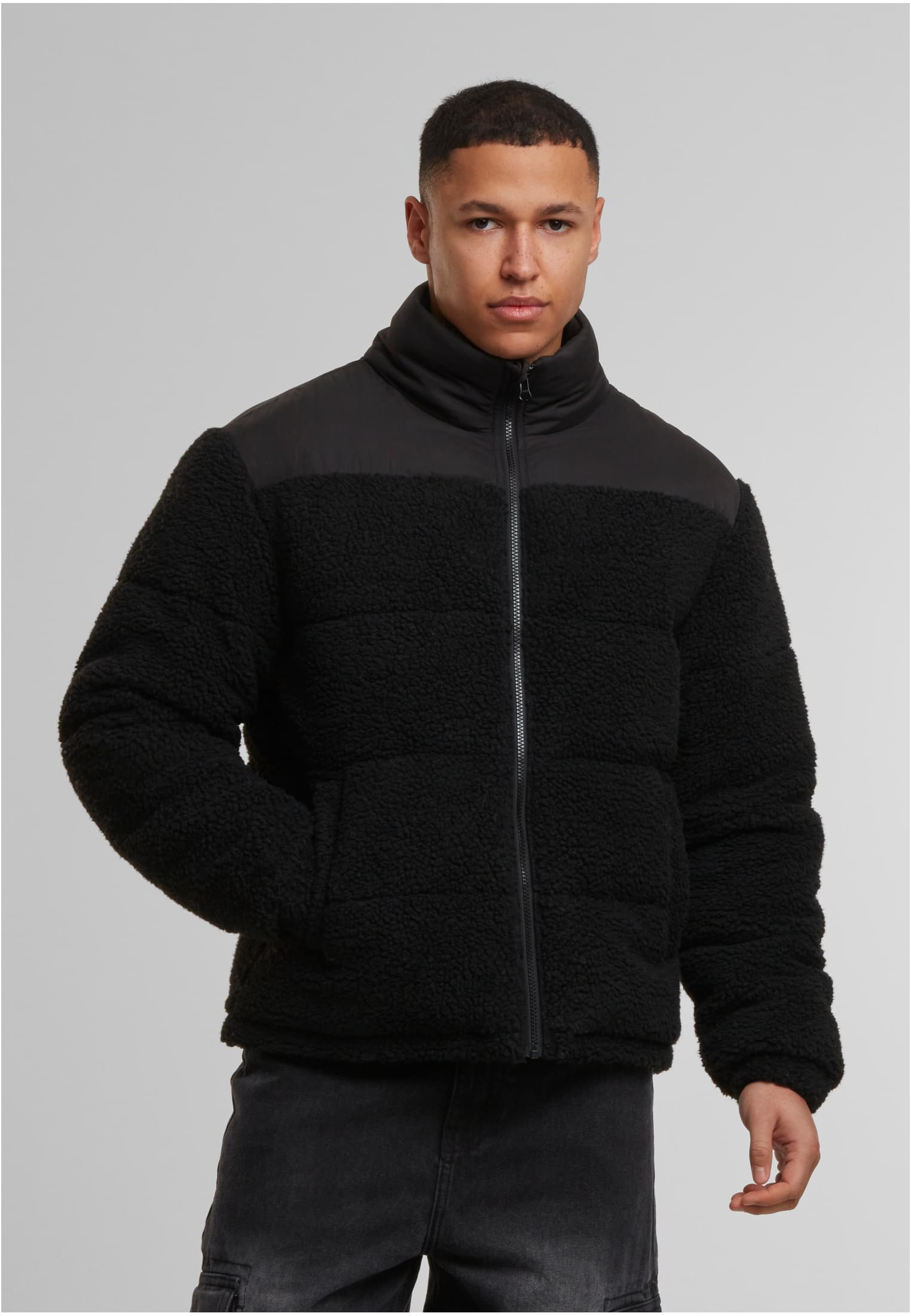 UC Men Giacca Fabric Mix Teddy