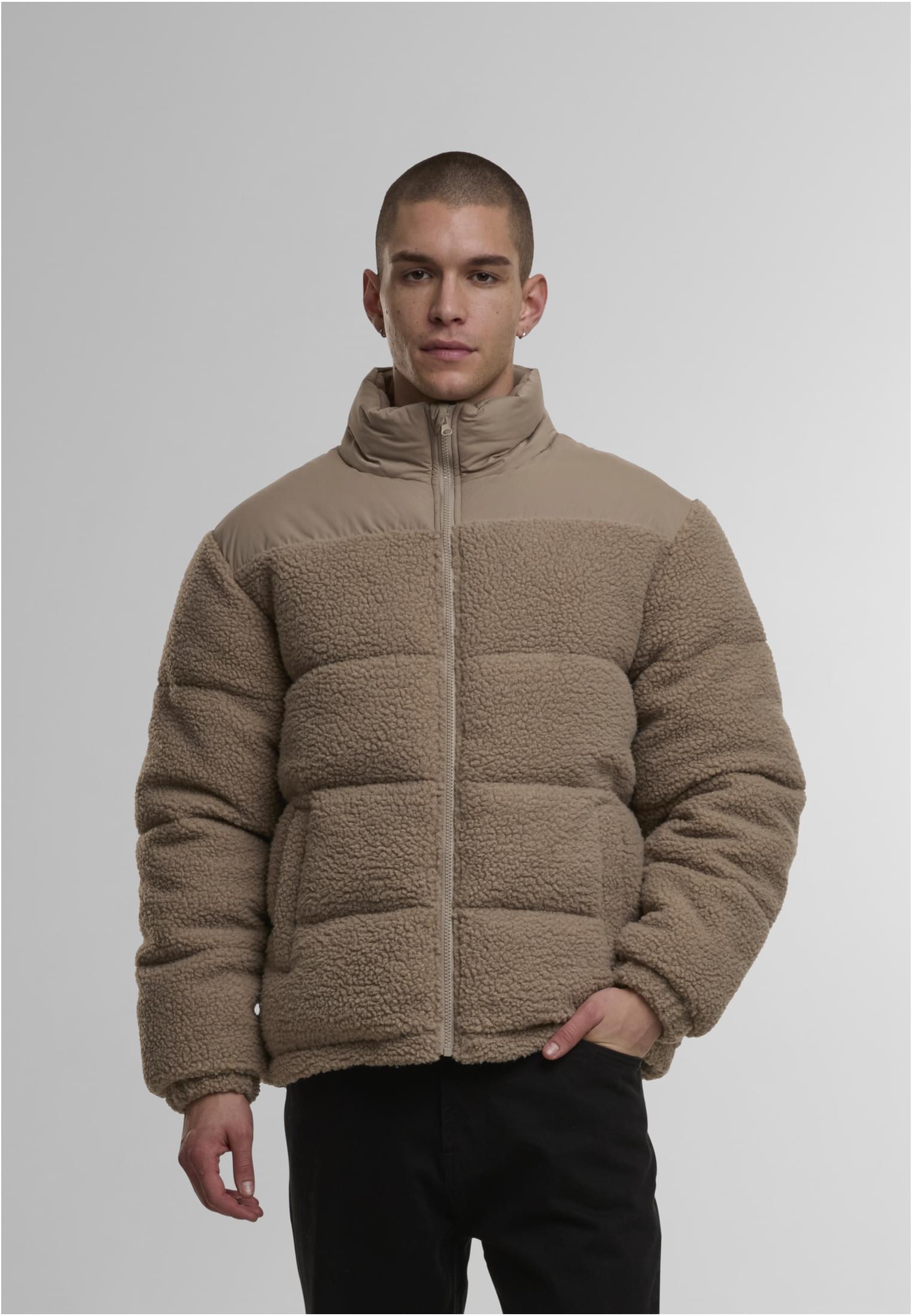 UC Men Giacca Fabric Mix Teddy darktaupe